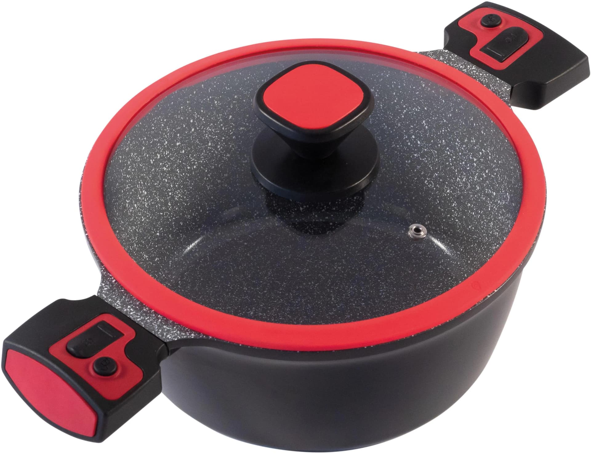 Kochtopf KING Click-Grip schwarz/rot 28 cm Induktion 6,1 Liter