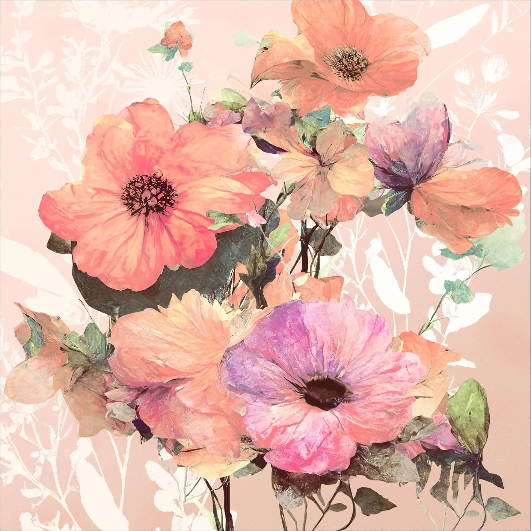 Pro Art Aludibondbild FLOWERS VI Wasserfarbenblumen