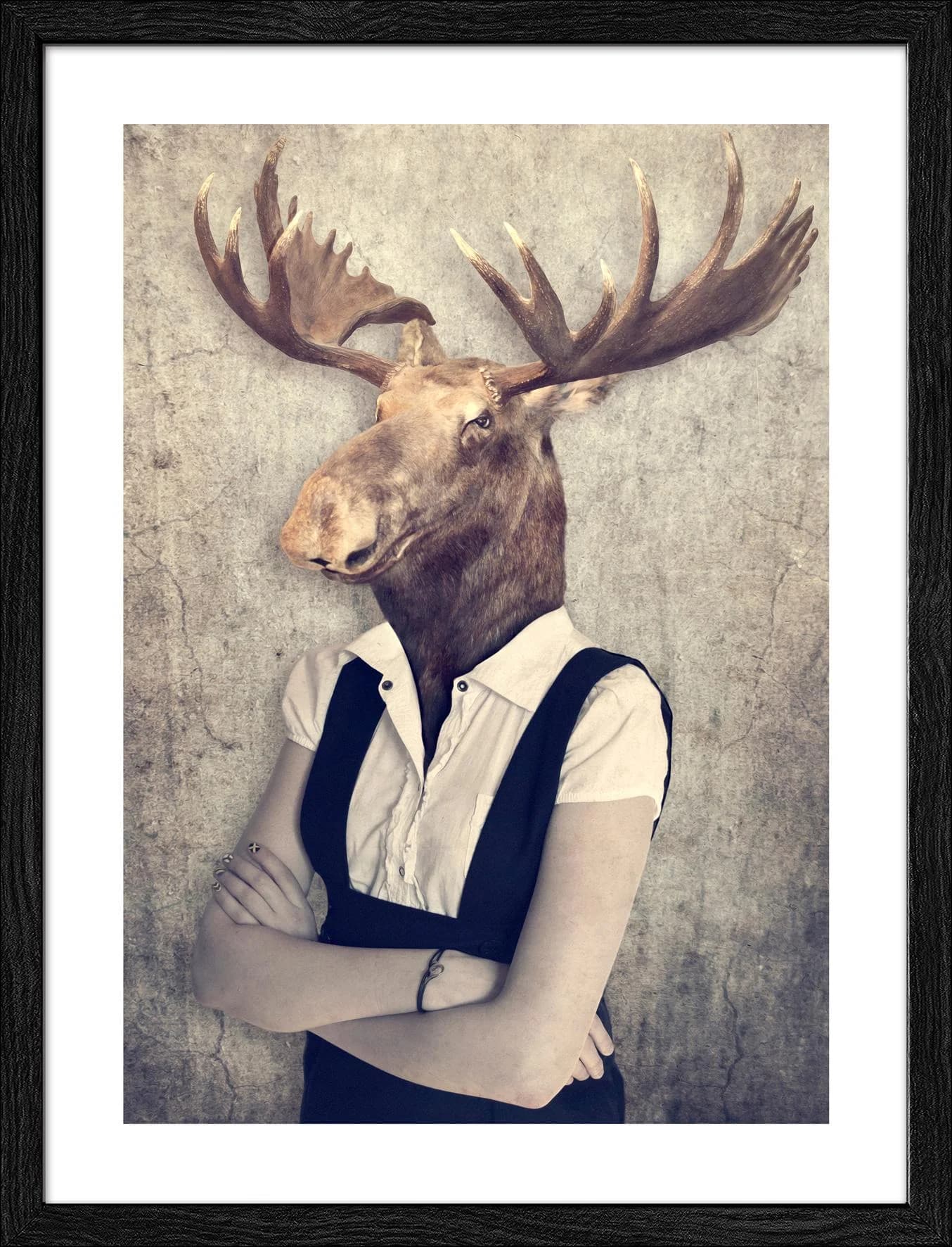Gerahmtes Bild ANIMAL-PEOPLE II Mehrfarbig Kunstdruck hinter Glas
