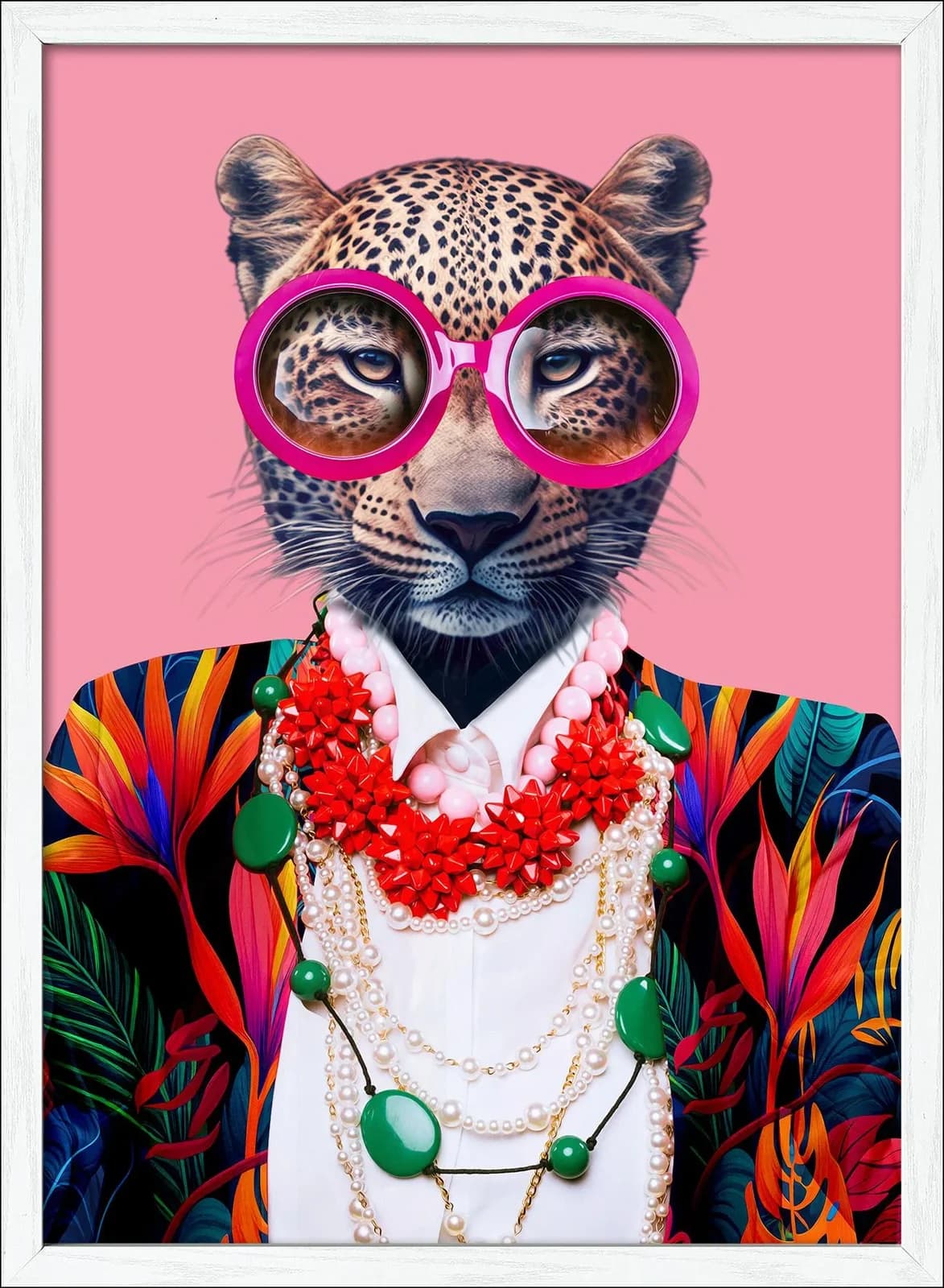Gerahmtes Bild CAT WITH GLASSES II Mehrfarbig Pro Art