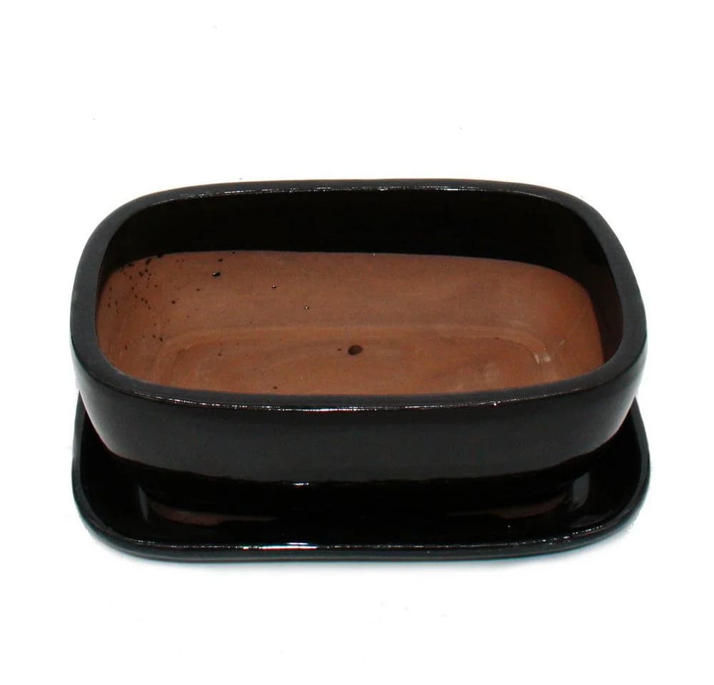 Exotenherz Bonsai-Schale Unterteller Schwarz Anthrazit Yixing