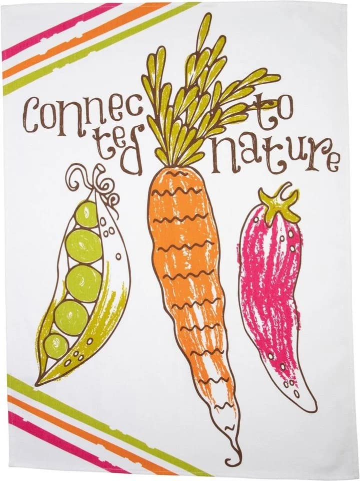 STUCO Geschirrtuch Veggies 3-tlg. Bunt Natur 100% Baumwolle