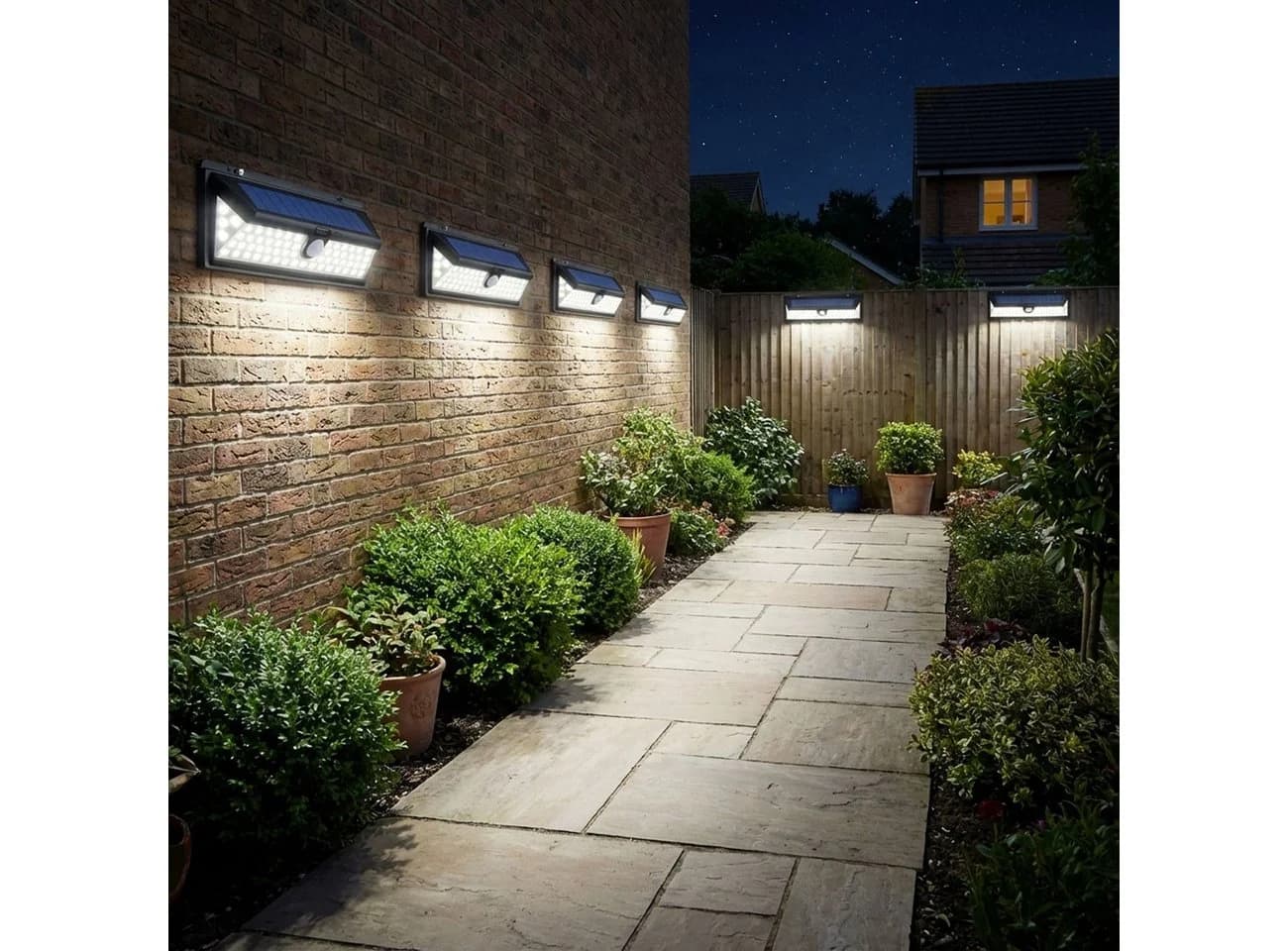 Casativo Solar-Wandleuchte mit PIR-Sensor 66 LEDs 800 lm