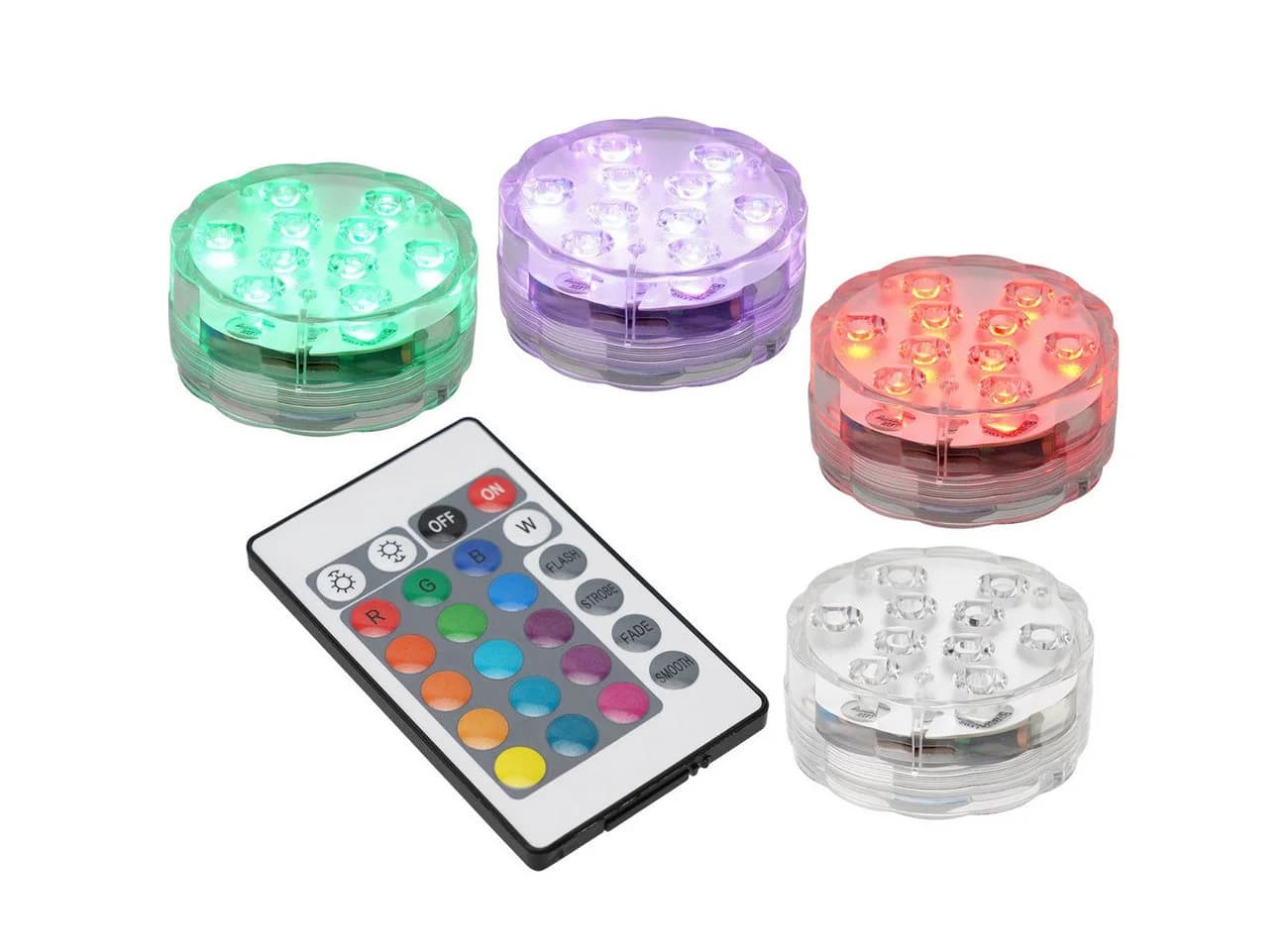 Casativo LED Teichleuchte wasserdicht Multicolor 4er Set mit Fernbedienung