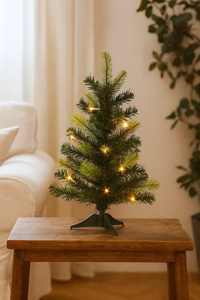 I.GE.A. Künstlicher Weihnachtsbaum LED-Tannenbaum Mini Christbaum Grün