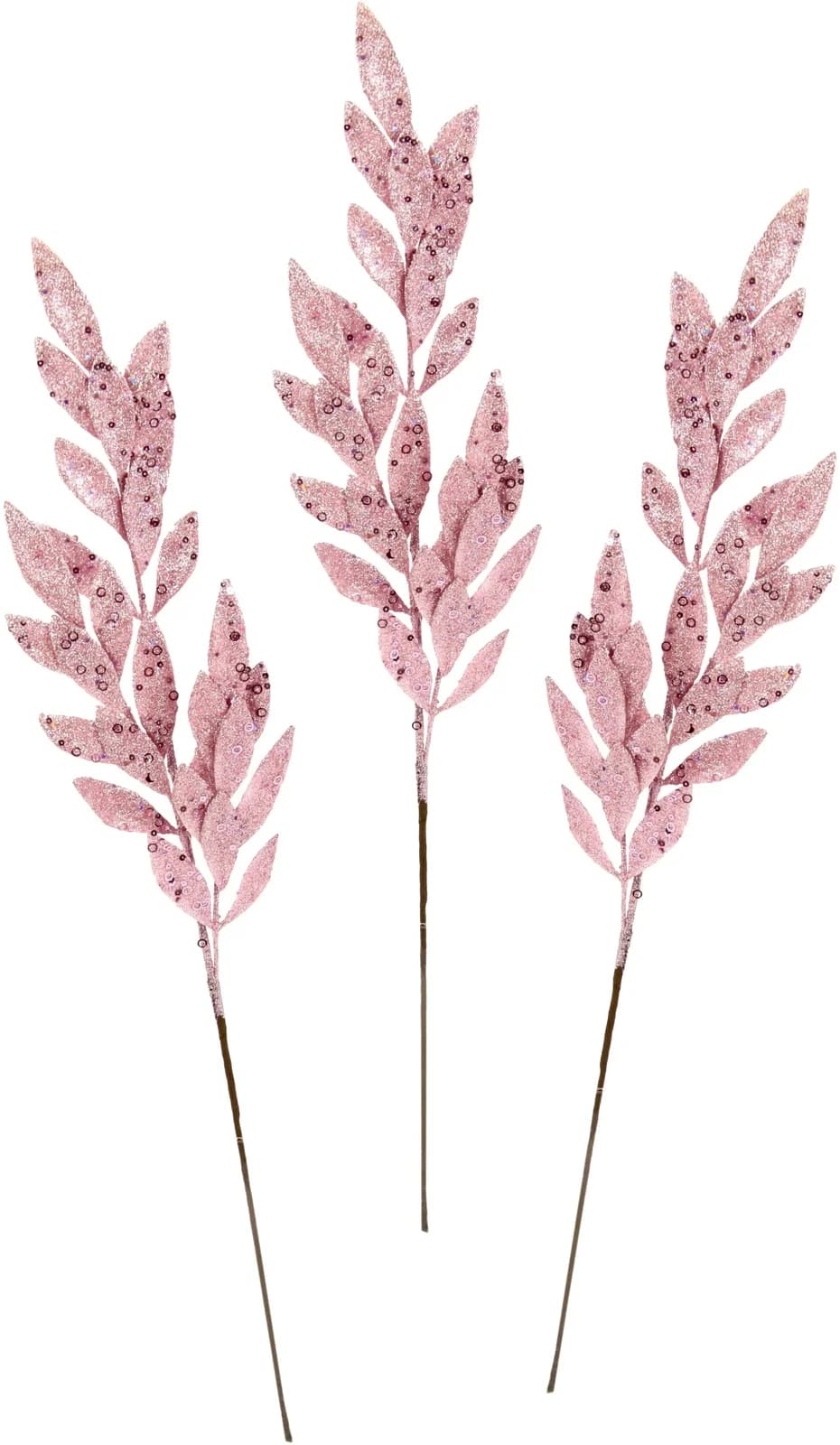 I.GE.A. Winterliche Kunstpflanze Rosa 3er Set Weihnachtszweig