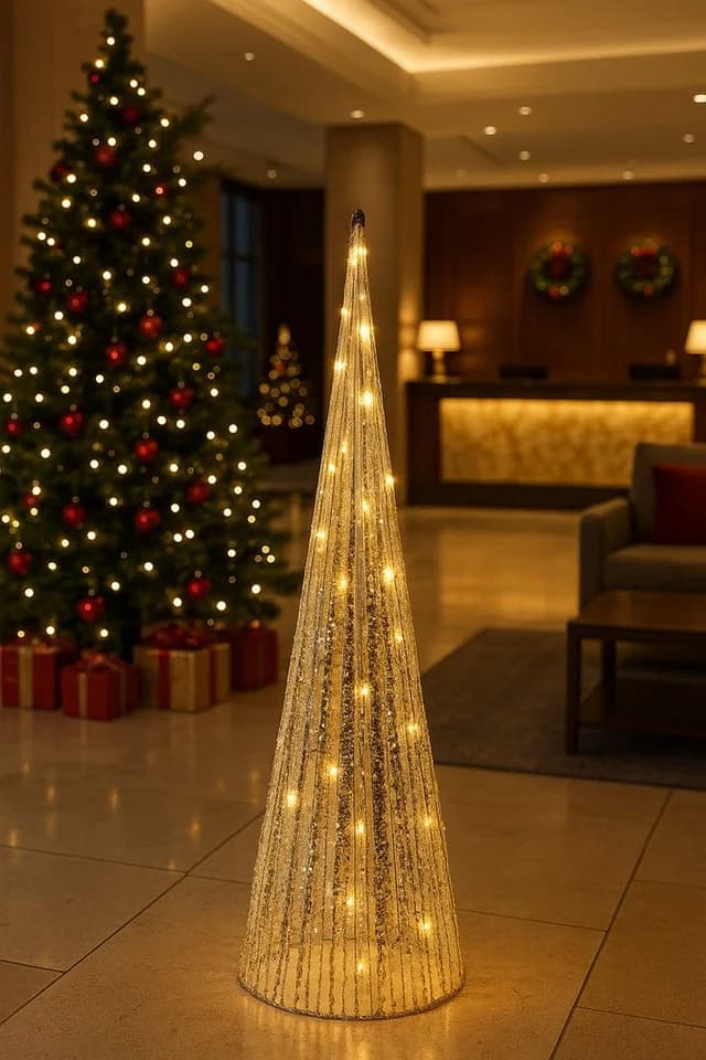 Baur Versand LED-Weihnachtspyramide Gold Metall 80 cm