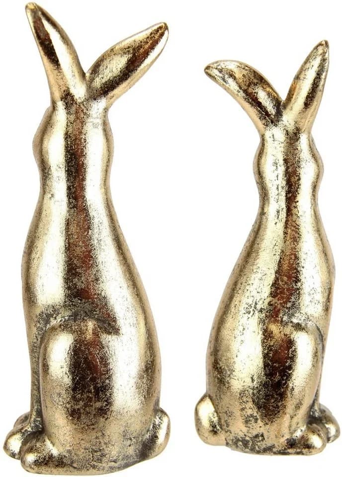 I.GE.A. Osterhasen-Paar Gold Terrakotta Dekofigur