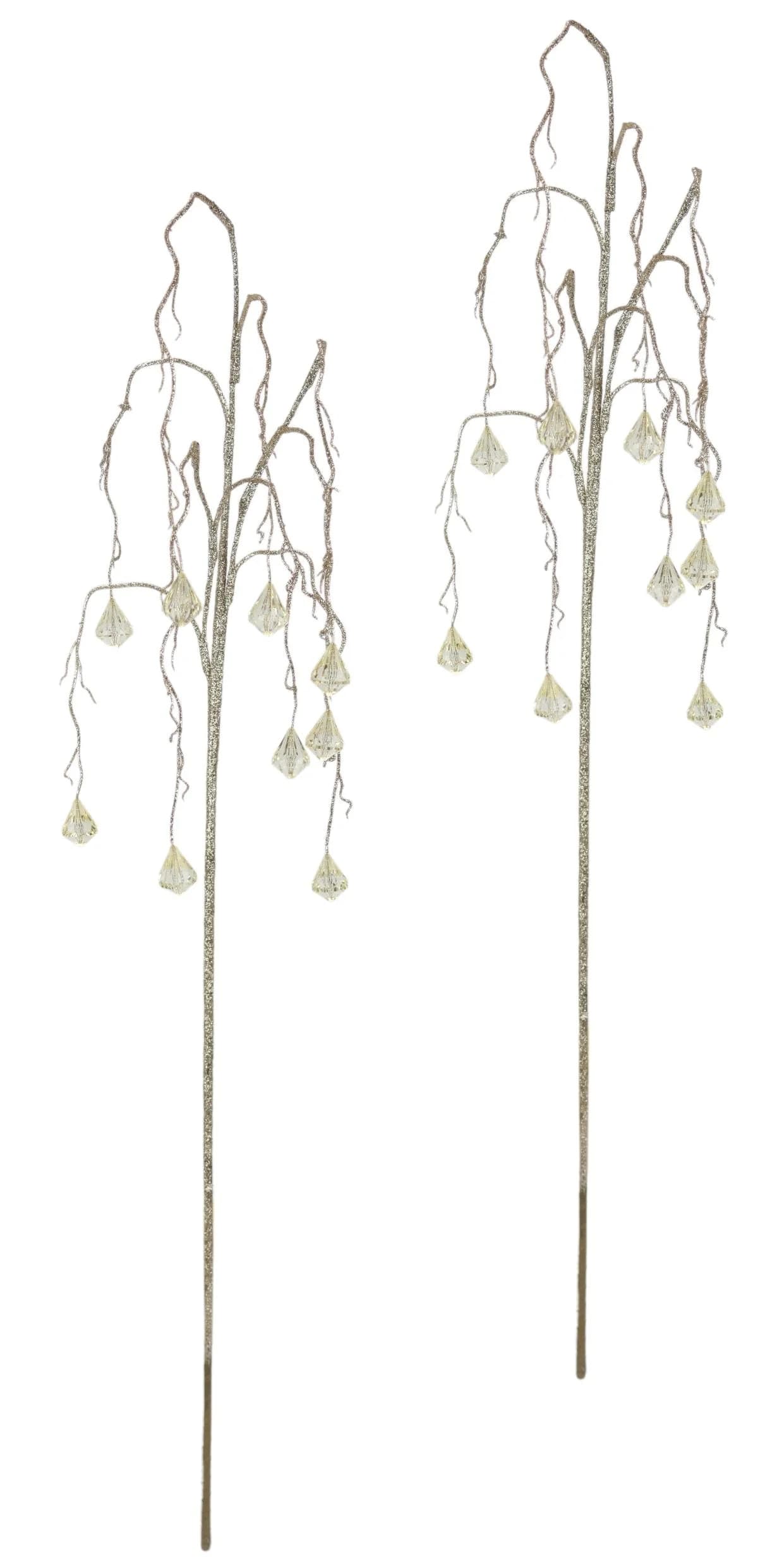 Kunstzweig I.GE.A. Dekozweig Champagner 2er Set 70cm Acryl Steine