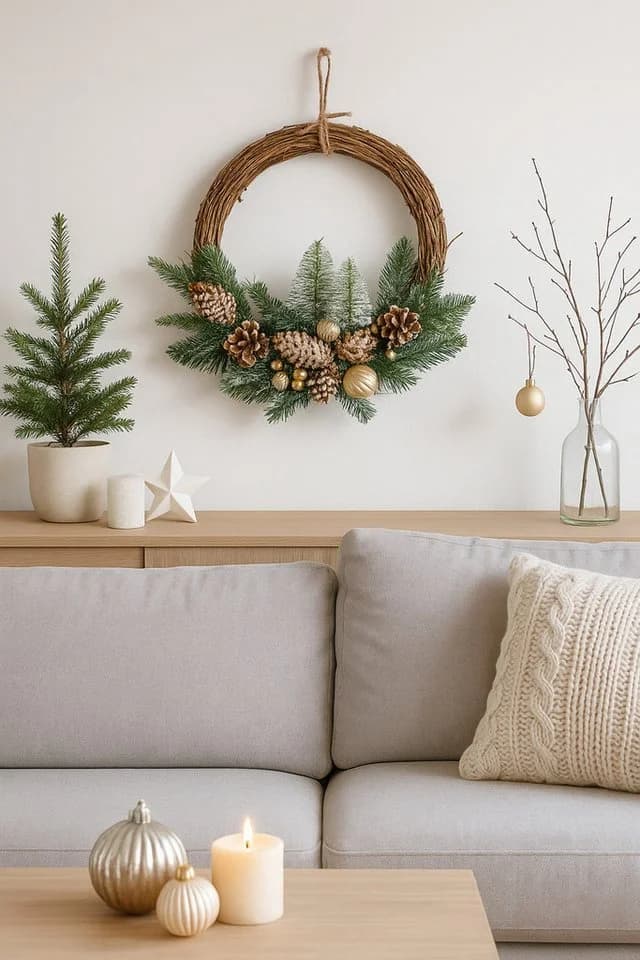 Baur Versand Weihnachtskranz Dekoriert Grün Gold Rattan