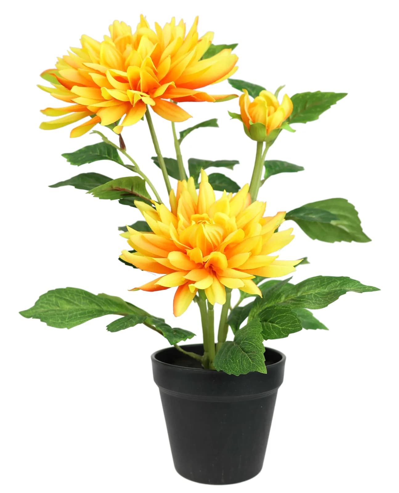 I.GE.A. Chrysantheme im Topf 40cm Gelb Polyester