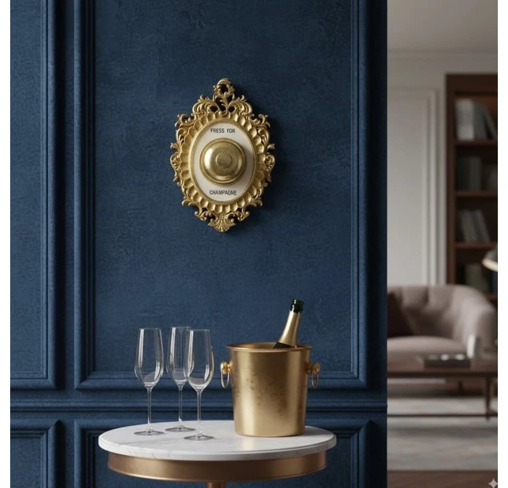 BOLTZE GRUPPE Wanddeko Champagner Glocke Gold Kunstharz