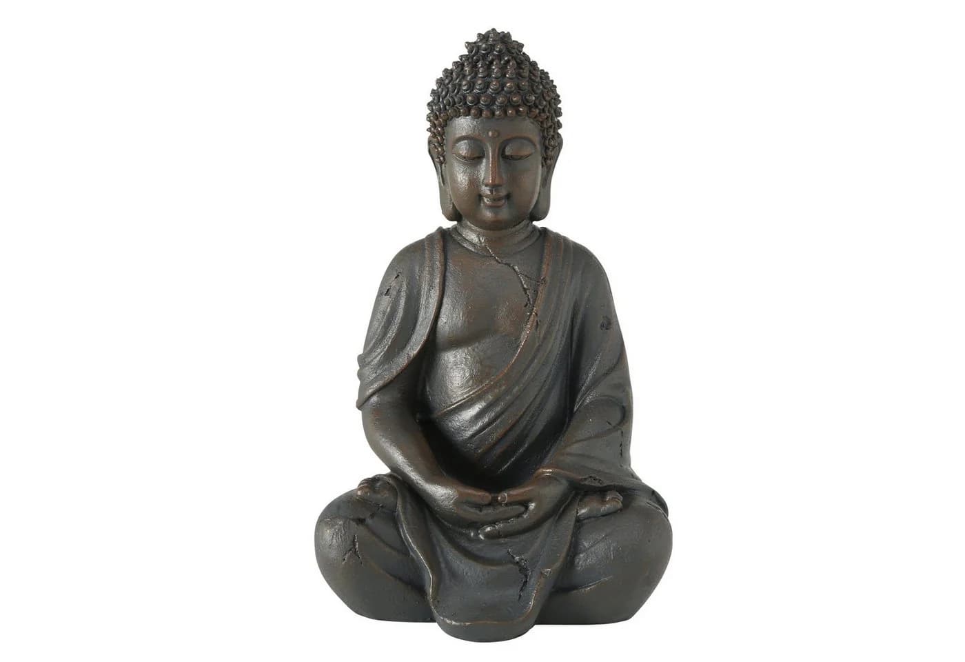 BOLTZE Dekofigur Buddha sitzend, Feng-Shui-Dekoration Ethno-Design Braun
