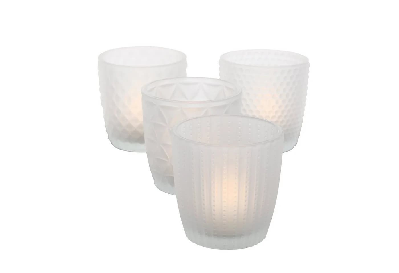 BOLTZE GRUPPE GmbH Teelichthalter Marilu Glas lackiert weiß matt 4-teilig