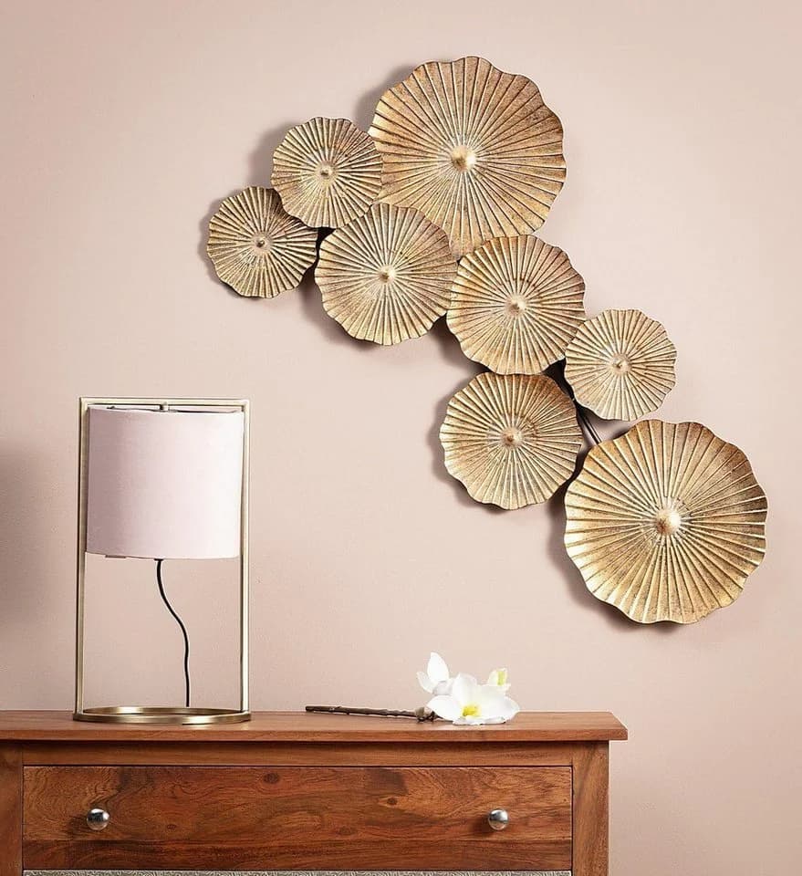 BOLTZE Wanddekoobjekt Farretti Gold Blumen-Design