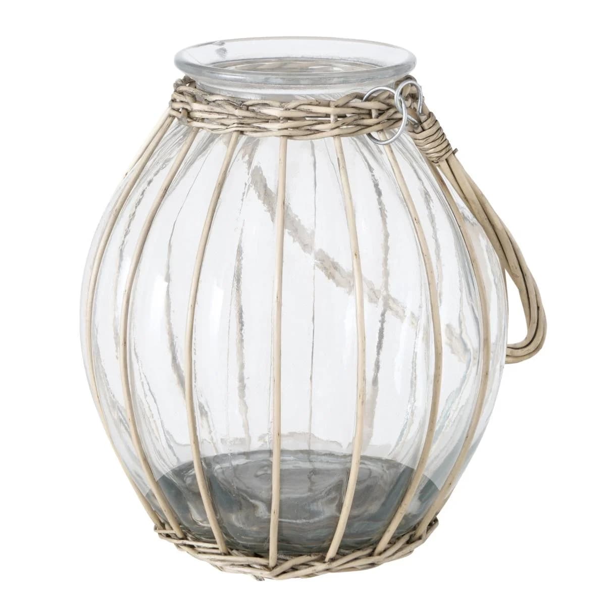 Windlicht VIANO Glas Weiß