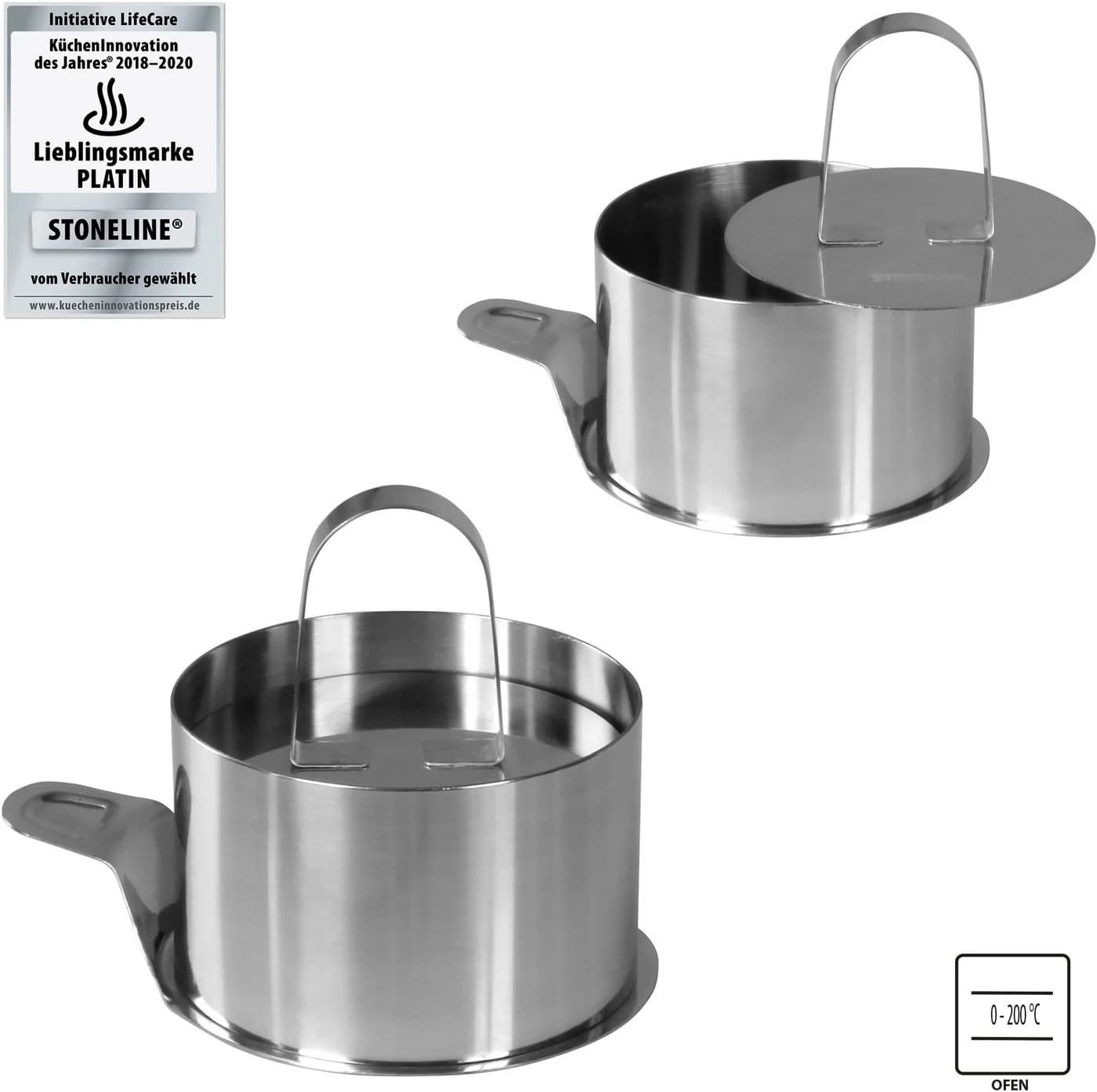 STONELINE Speisering-Set 8-tlg. Edelstahl Silber