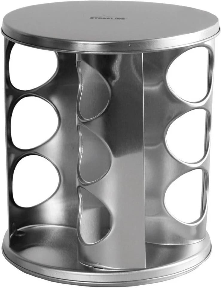 STONELINE Gewürzregal 12-tlg. 360° drehbar Edelstahl Glas