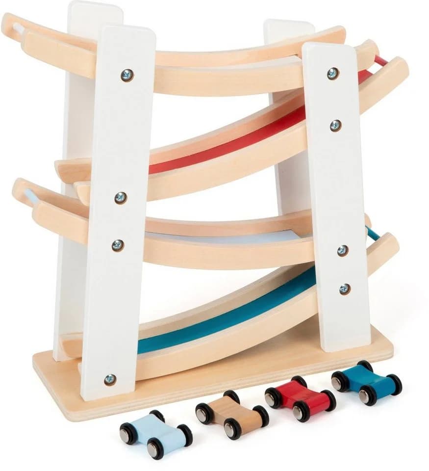 Small Foot Kugelbahn Rennbahn Klassik Weiß/Bunt Holz