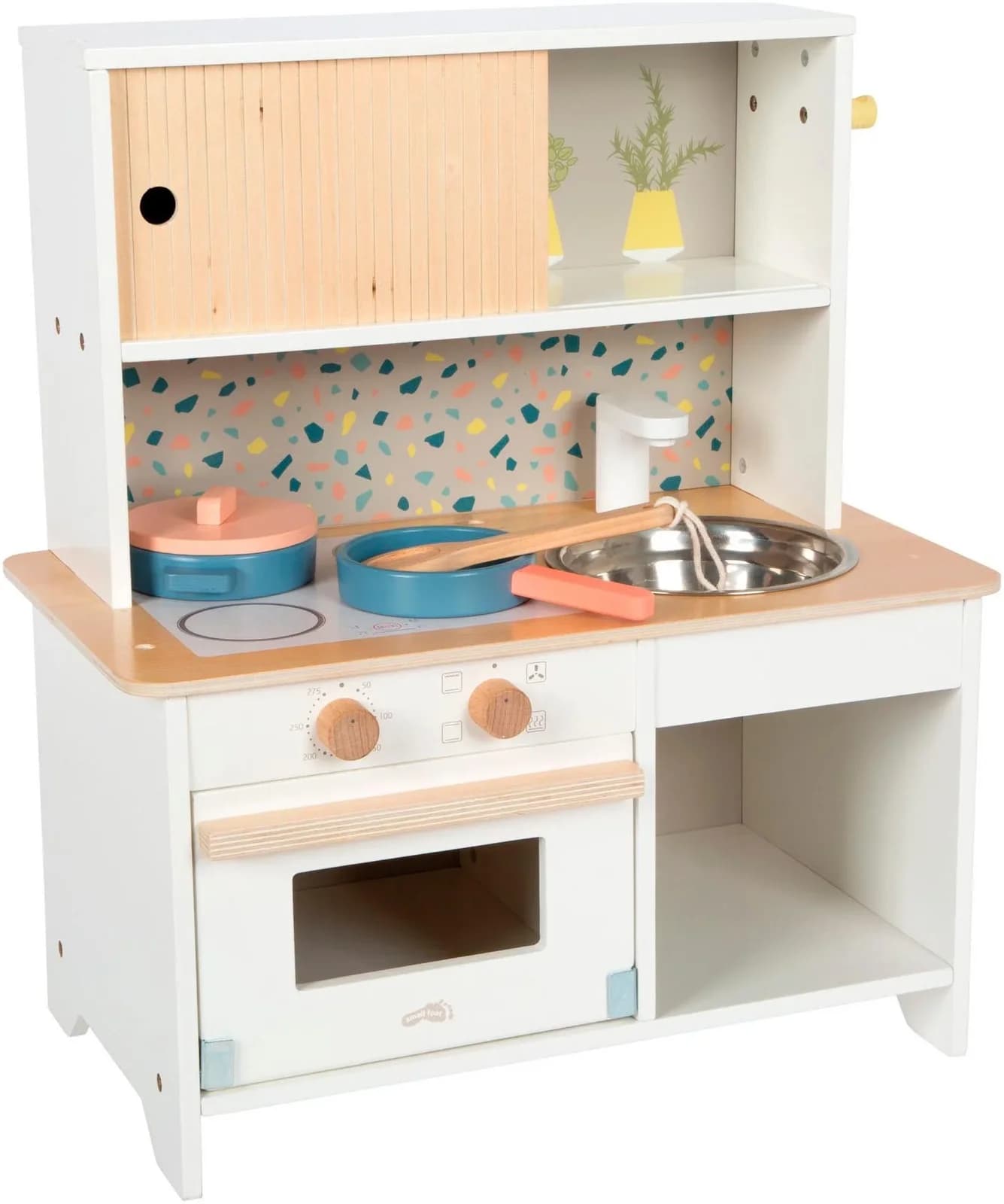 Spielküche SMALL FOOT Kinderküche Terrazzo kompakt weiß