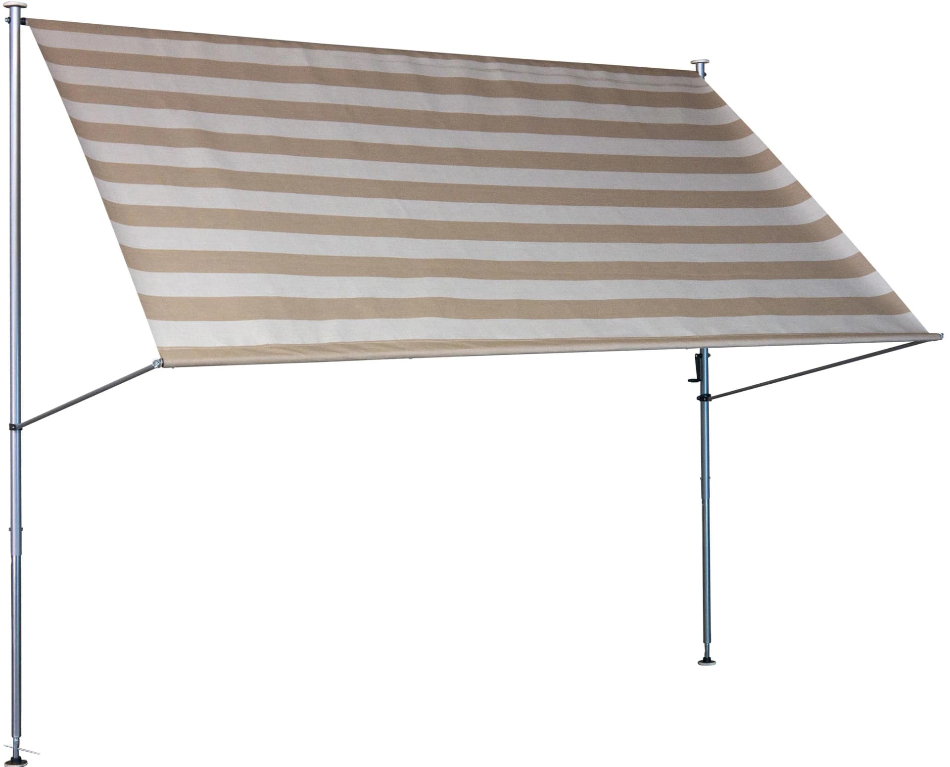 Klemmmarkise Taupe/Weiß Polyacryl ANGERER