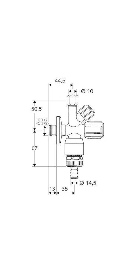 Schell Kombinations-Eckventil COMFORT Chrom mit Rückflussverhinderer