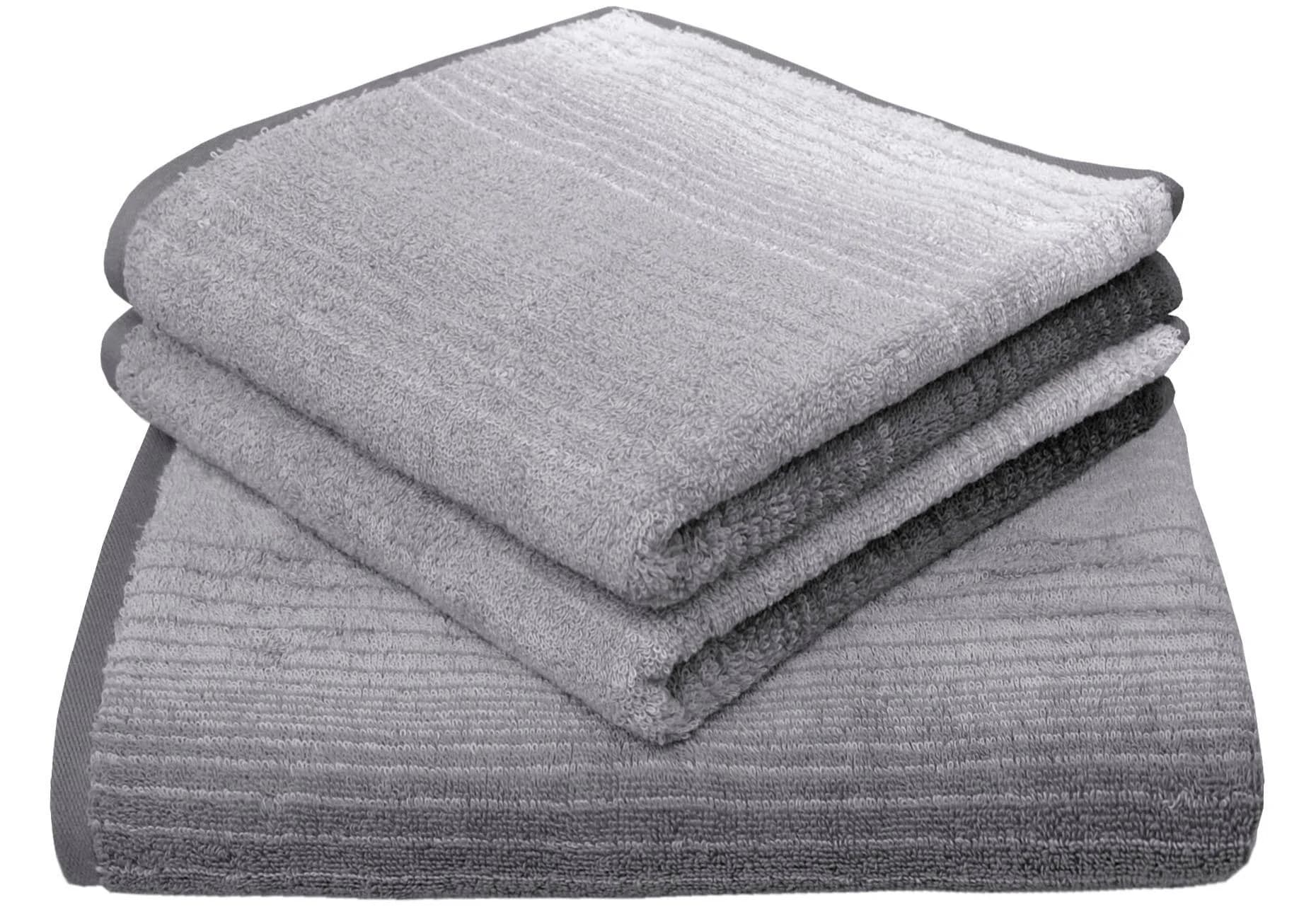 DYCKHOFF Handtuch-Set Colori Grau 3-tlg. Bio-Baumwolle 450 g/m²