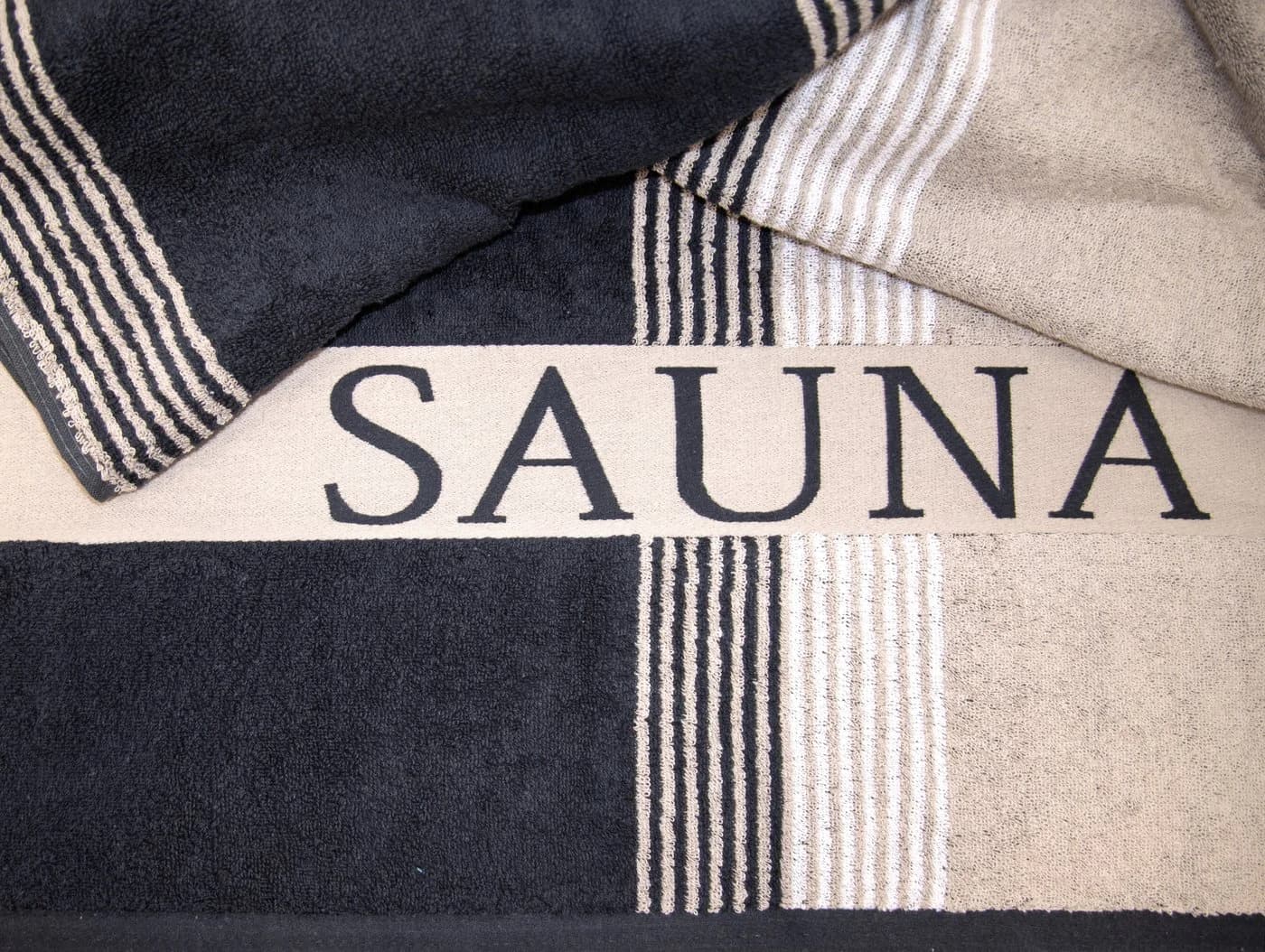 Dyckhoff Saunatuch XL Stripes Grau 100% Baumwolle