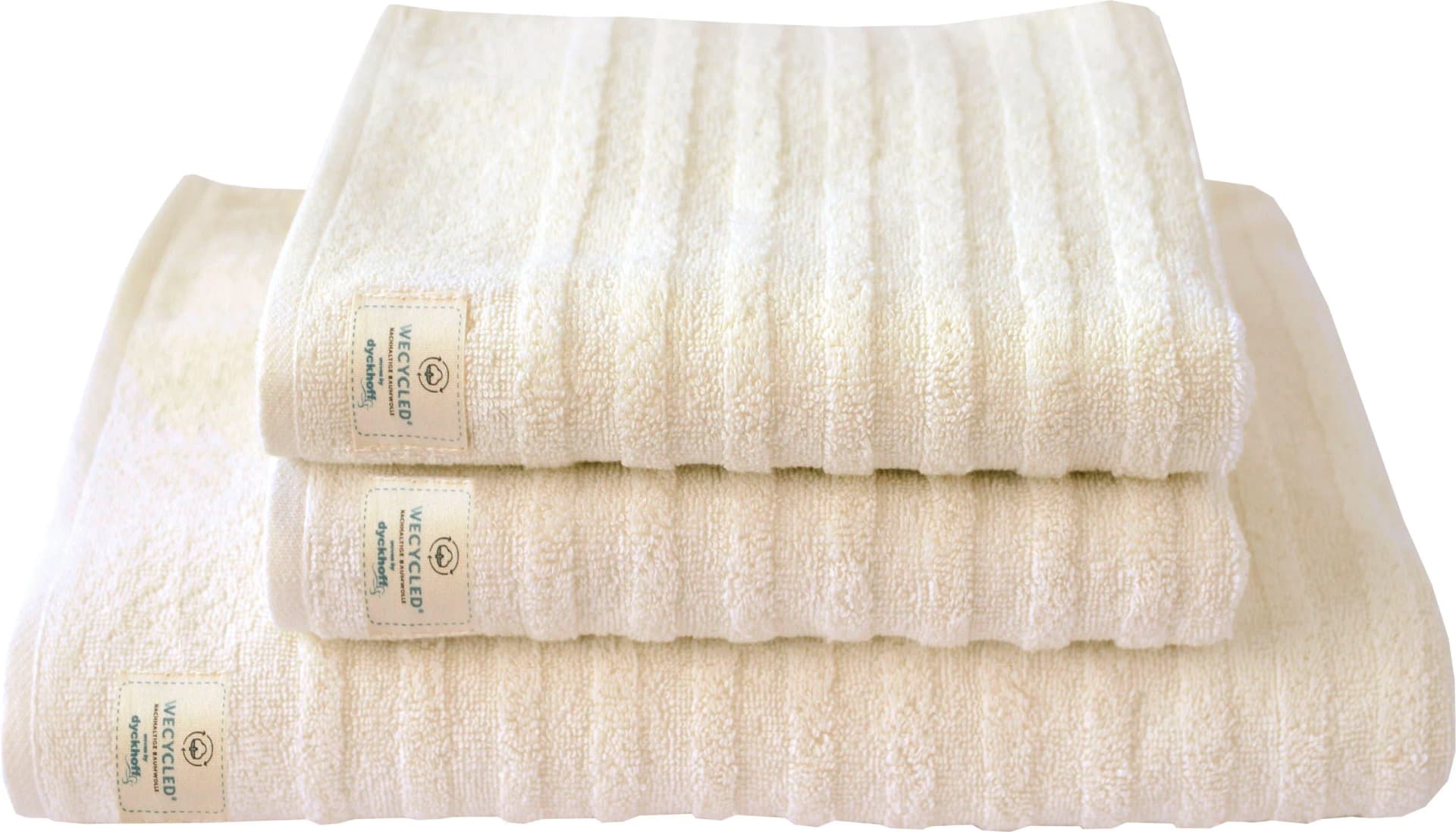 DYCKHOFF Handtuch Set Wecycled Beige 3-tlg. Walkfrottier