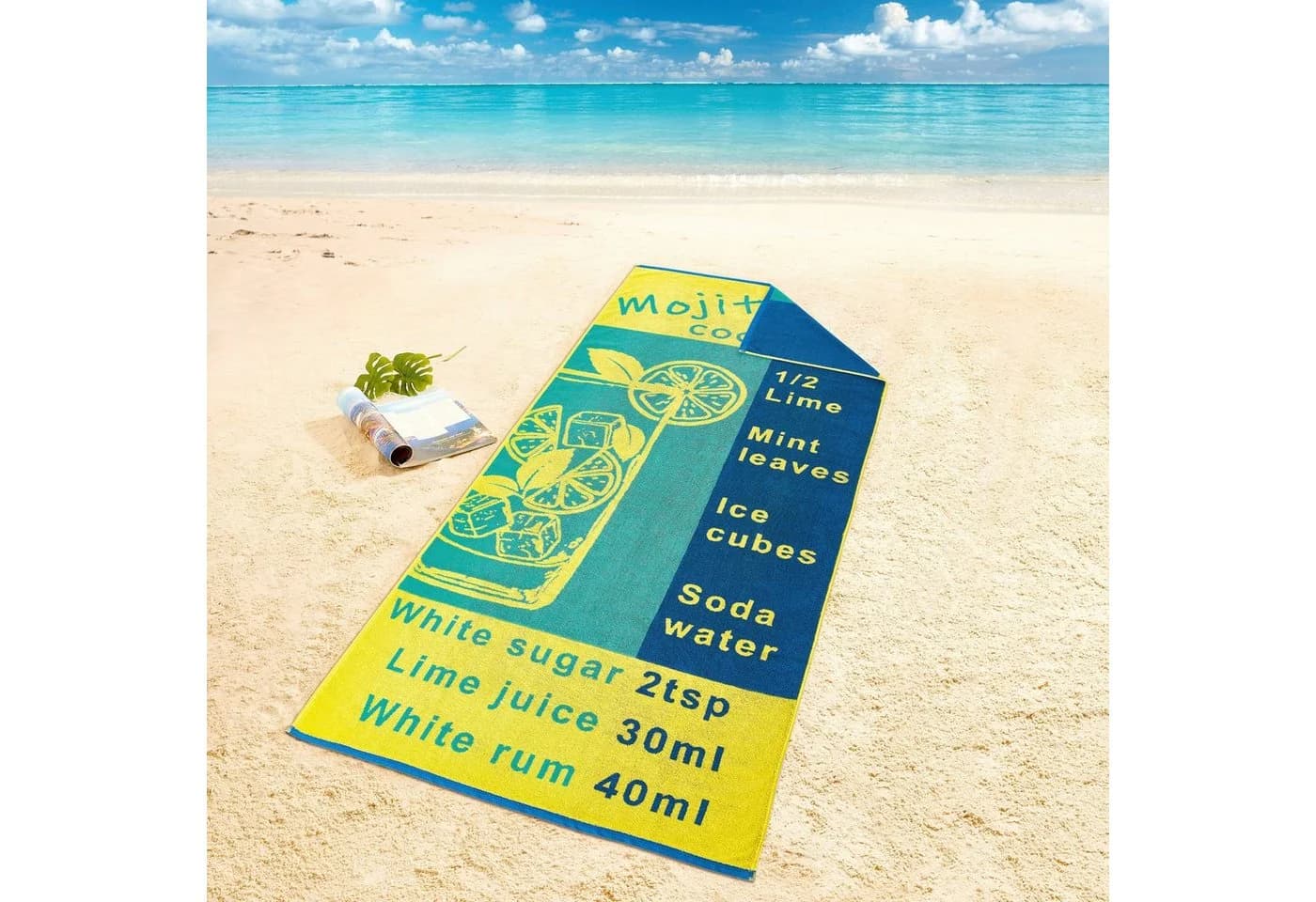 Dyckhoff Strandtuch Mojito 100% Baumwolle Grün Zwirnfrottee