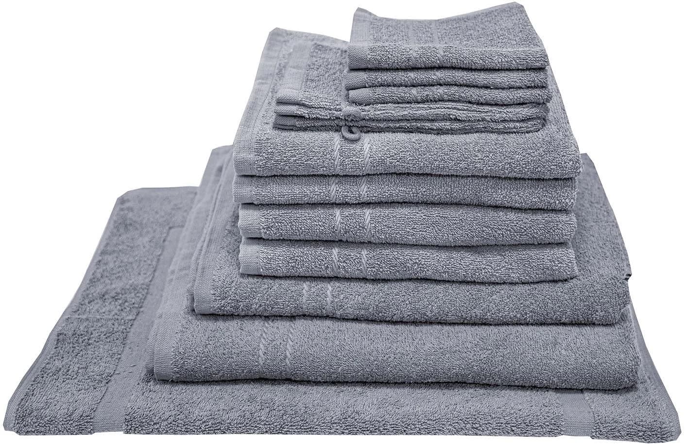 Dyckhoff Handtuch Set Kristall 12-tlg. Grau Frottier 100% Baumwolle