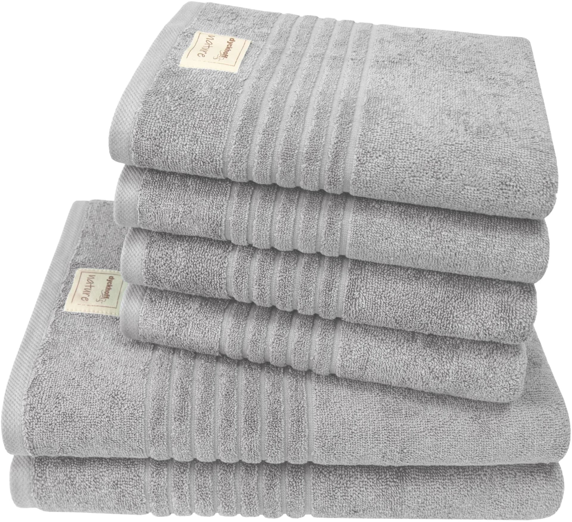 DYCKHOFF Handtuch Set Nature 6-tlg. Silber Frottier Baumwolle