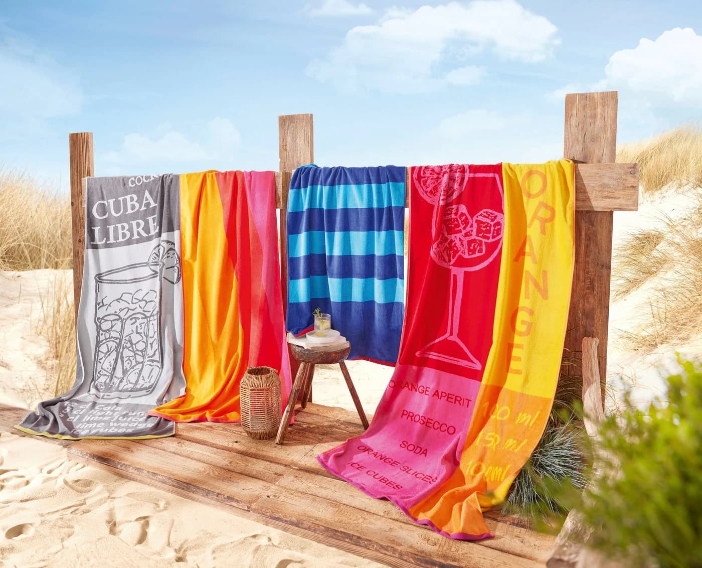 DYCKHOFF Strandtuch Sunset Rot Frottiervelours