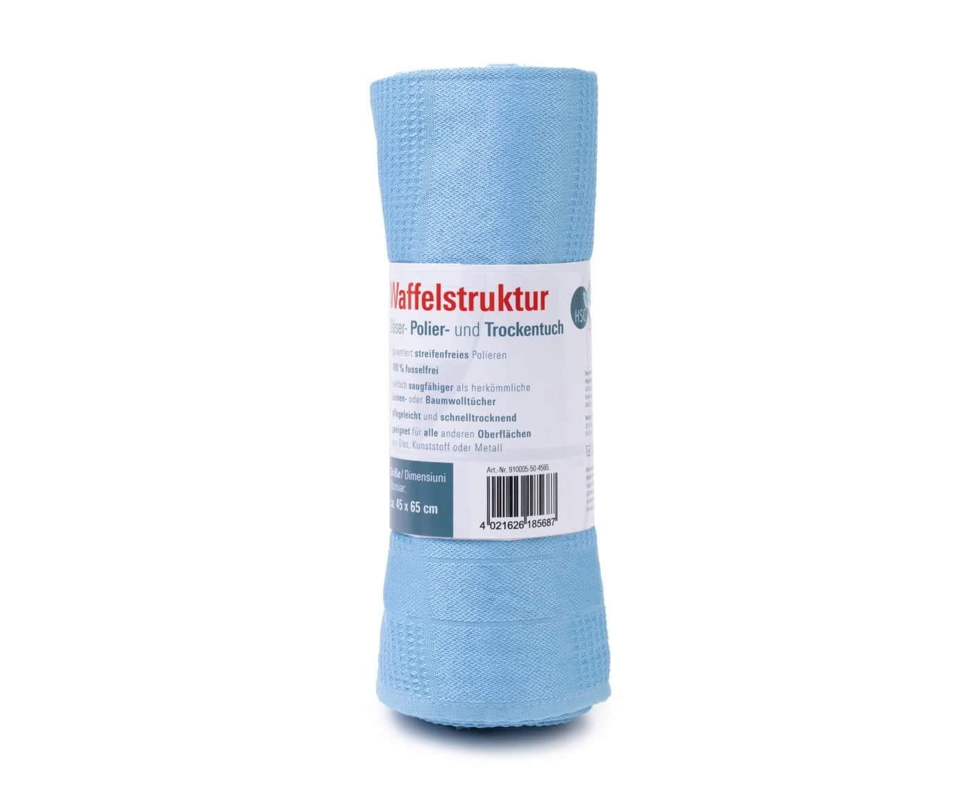 HSC Home-Style-Creation Mikrofaser Gläsertuch 5-tlg. Waffelstruktur Blau