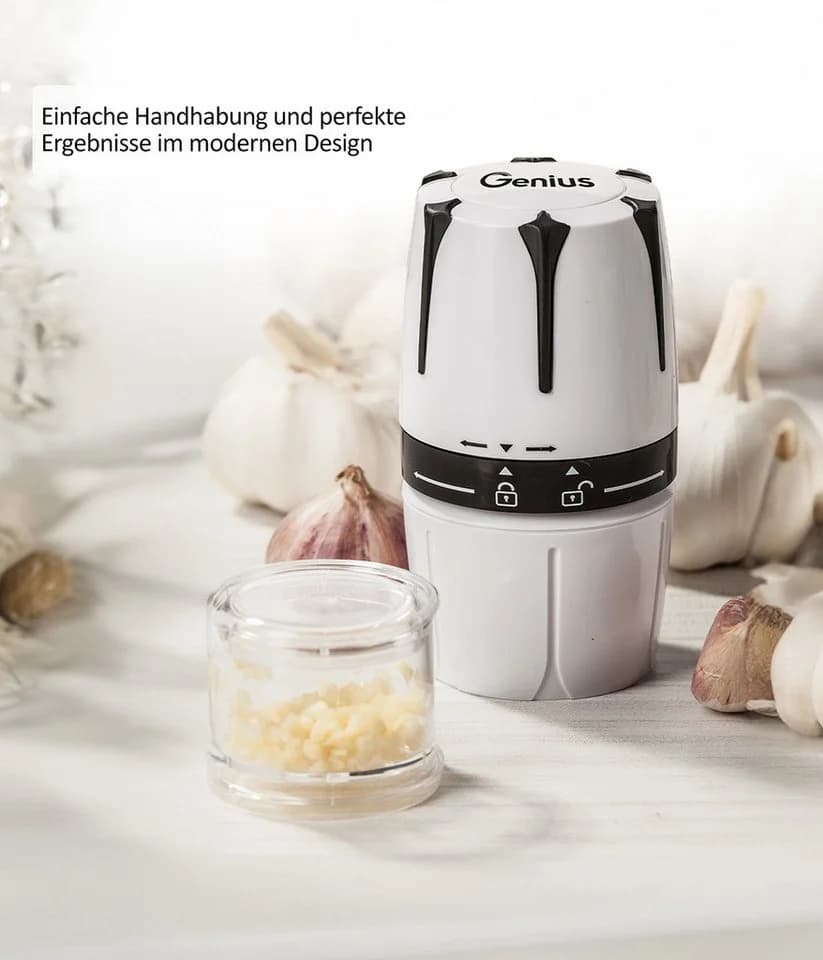 Genius Knoblauchschneider G10 Edelstahl Weiß Spülmaschinengeeignet