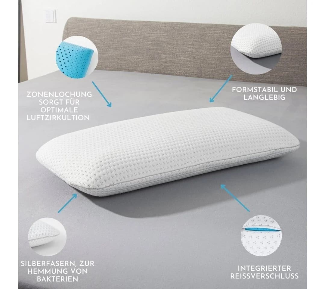 Genius Nackenstützkissen Eazzzy Memory-Schaum 2in1 für alle Schlaftypen
