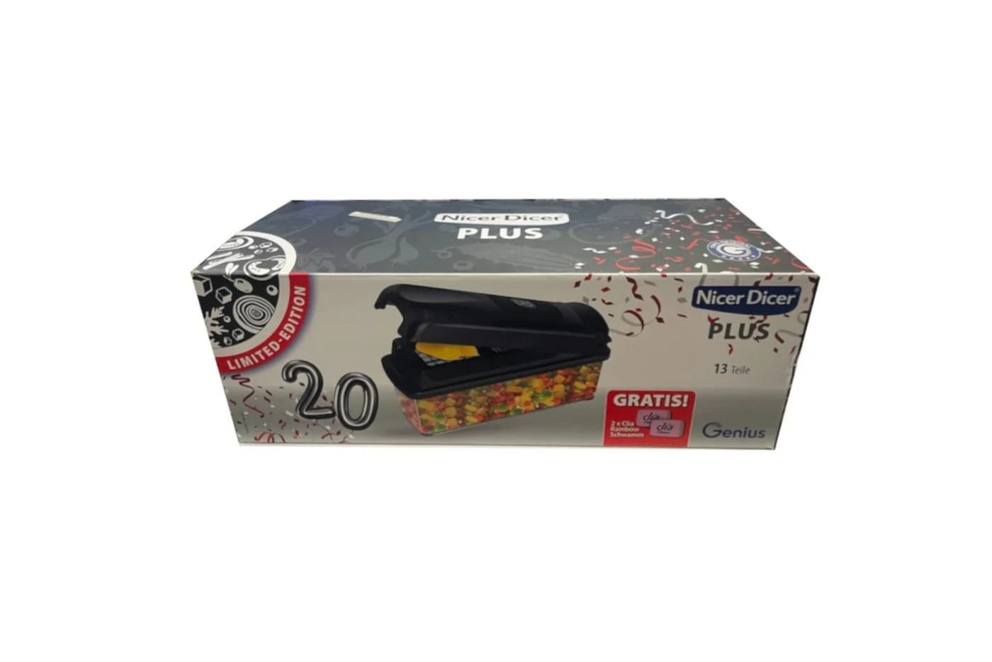 Nicer Dicer Plus Jubiläums-Edition 13-tlg. Schwarz inkl. Clia Schwamm