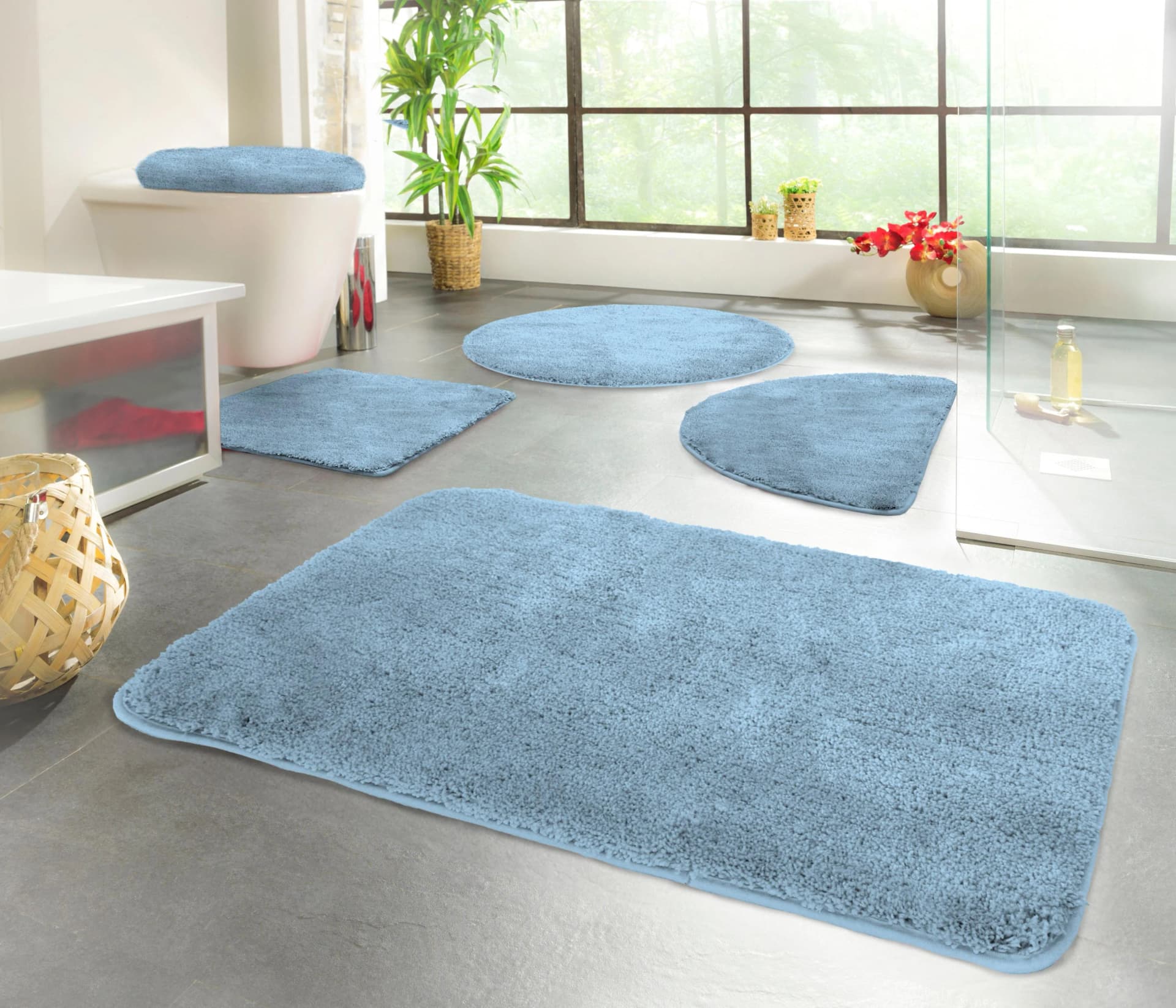 Badematte KINZLER Chaozhou Hellblau 20mm Polyester