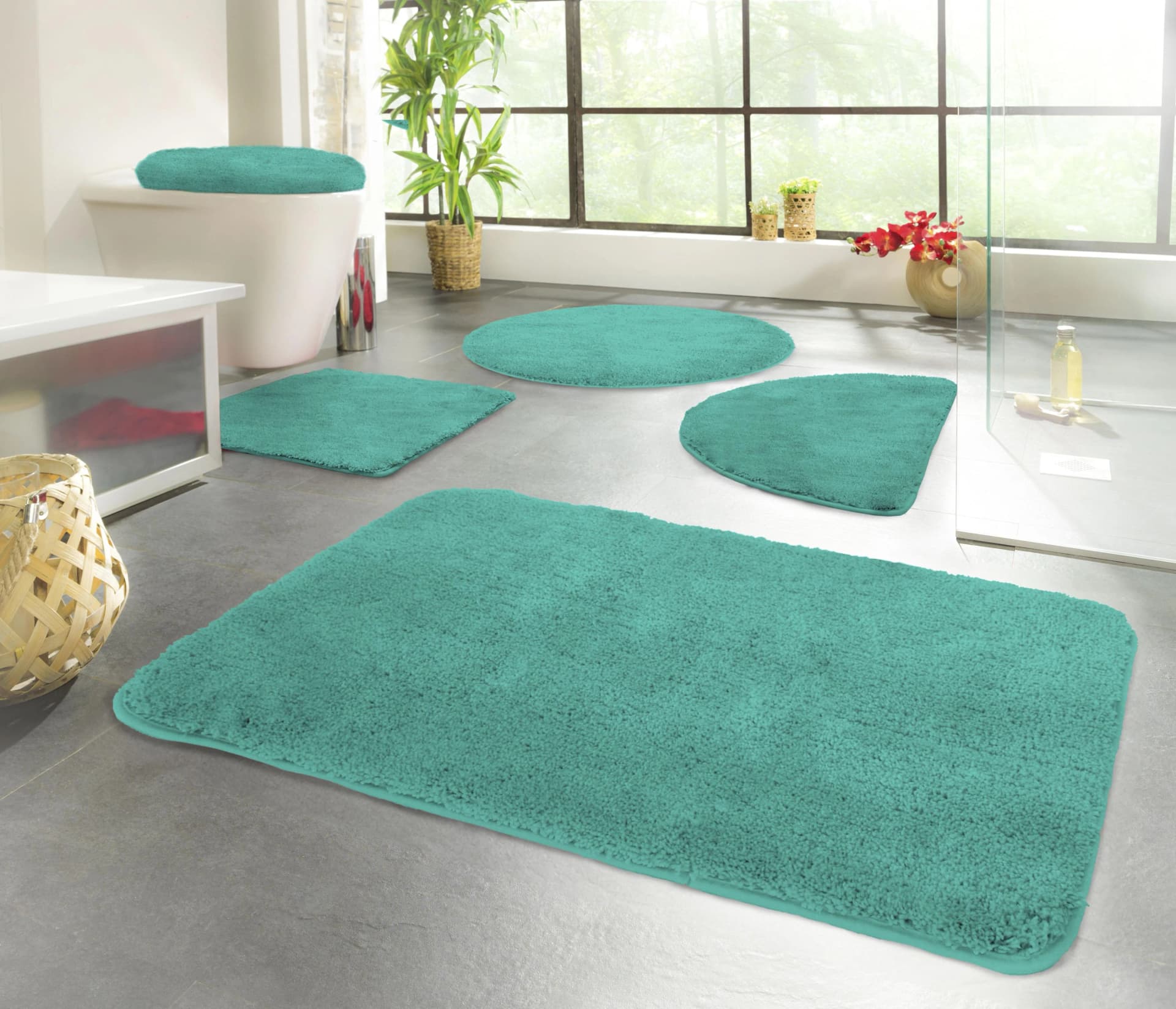 Badematte aus Polyester, Microfaser und TPE
