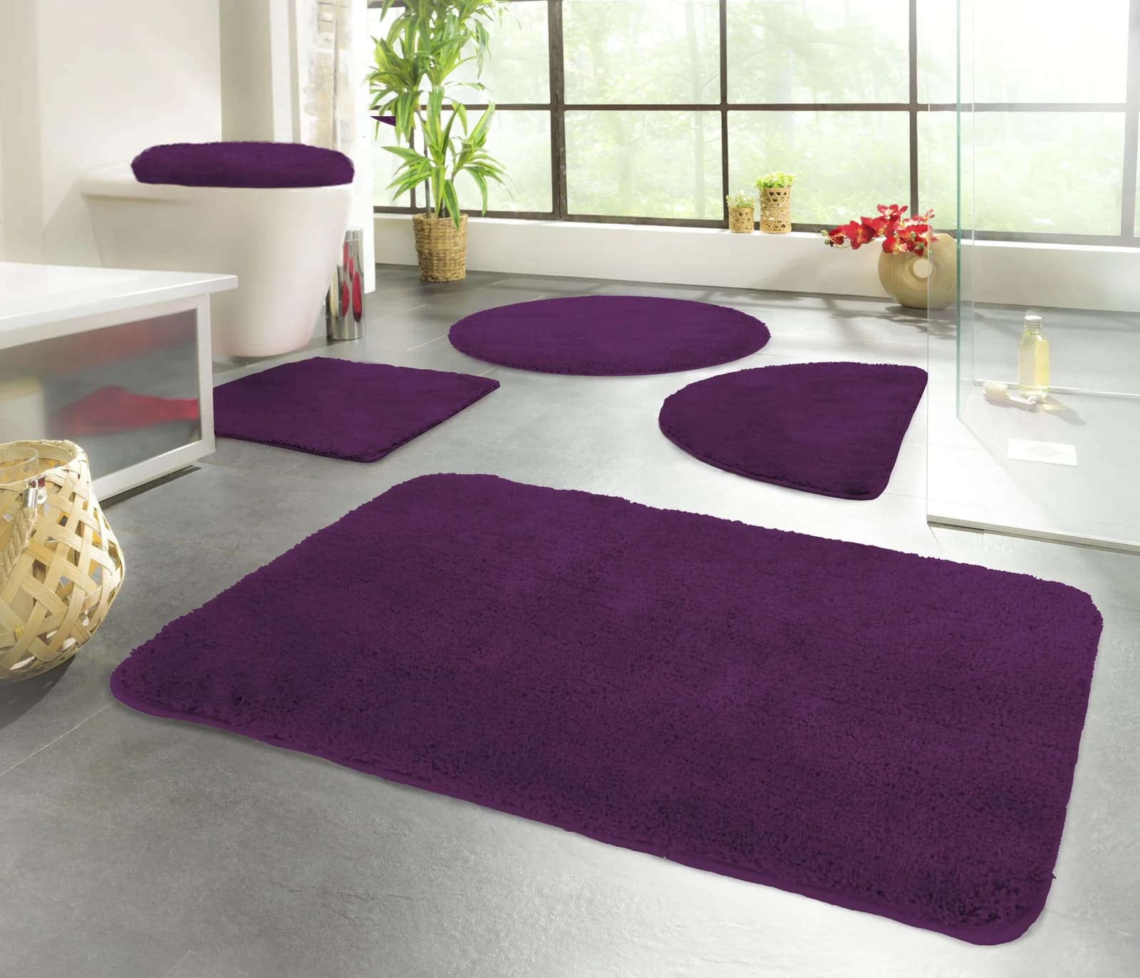 KINZLER Badematte Chaozhou Aubergine 50x80 cm Polyester
