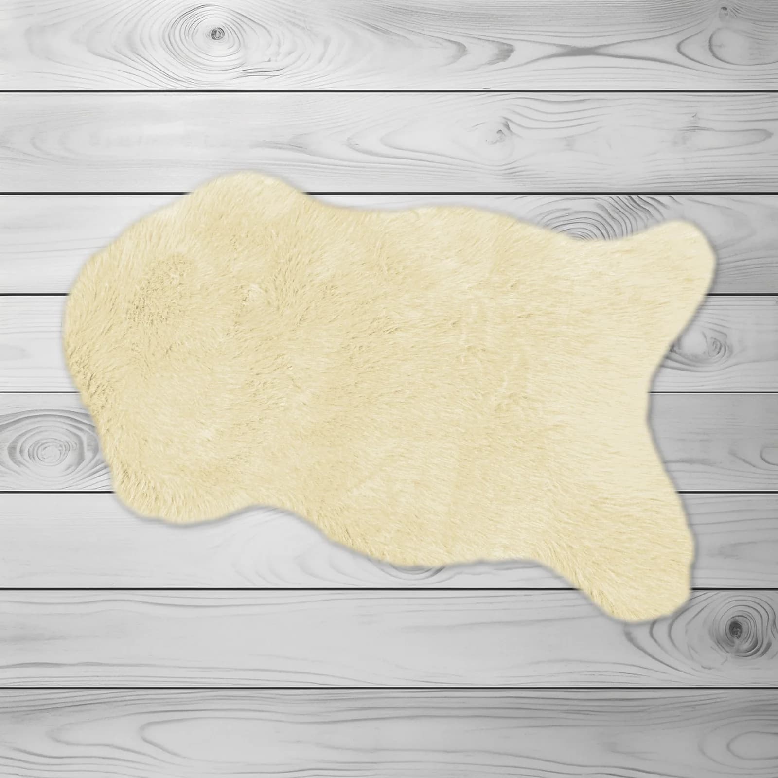 Kinzler Fellteppich Kunstfell Beige Uni Waschen