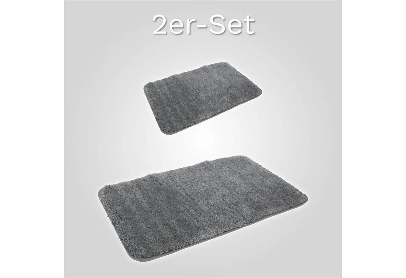 KiNZLER Badematte Chaozhou 2er-Set Anthrazit Polyester