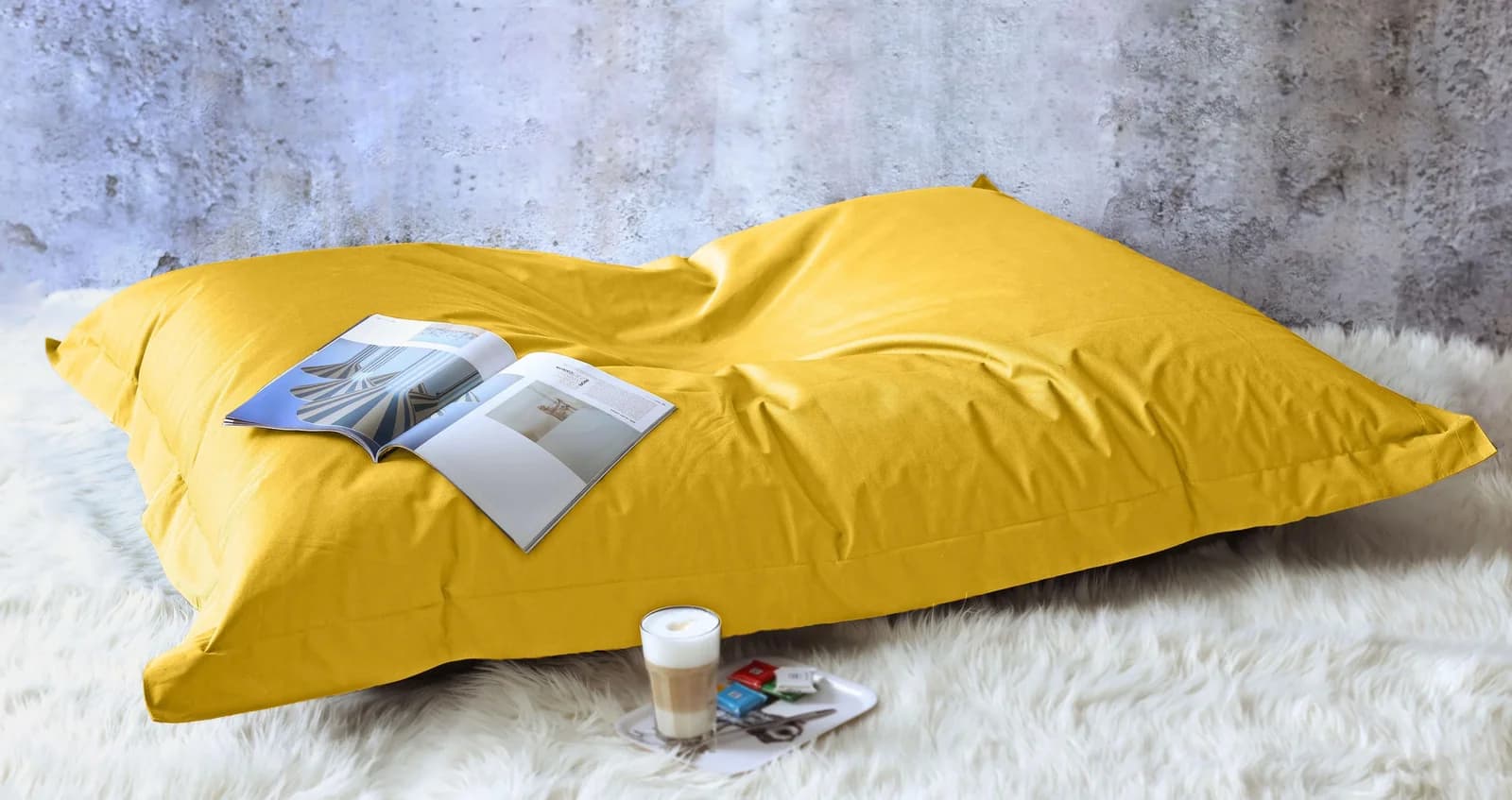 KINZLER XXL Sitzsack Outdoor Gelb Polyester