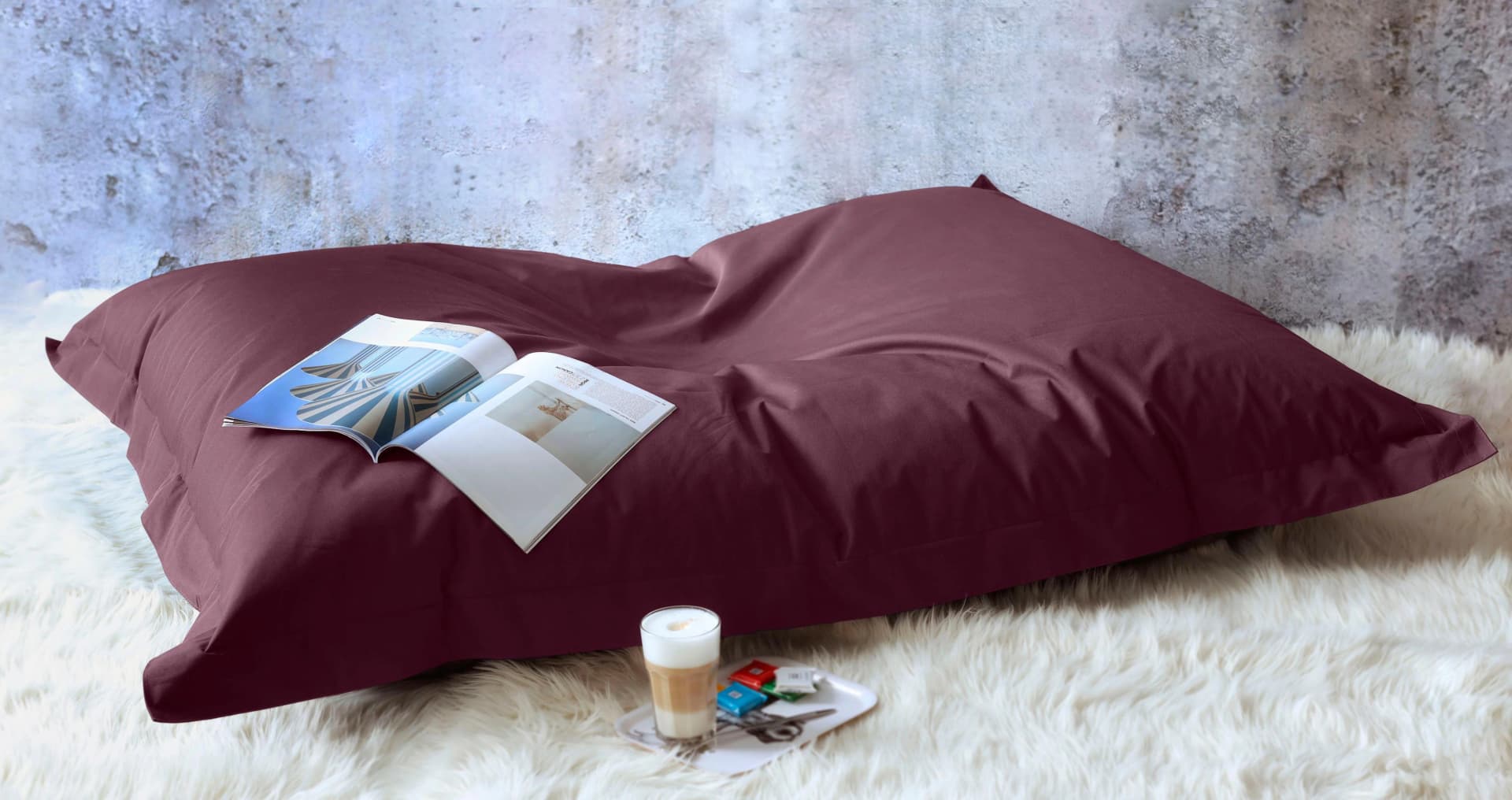Kinzler Sitzsack Sylt Lila Uni Baumwolle