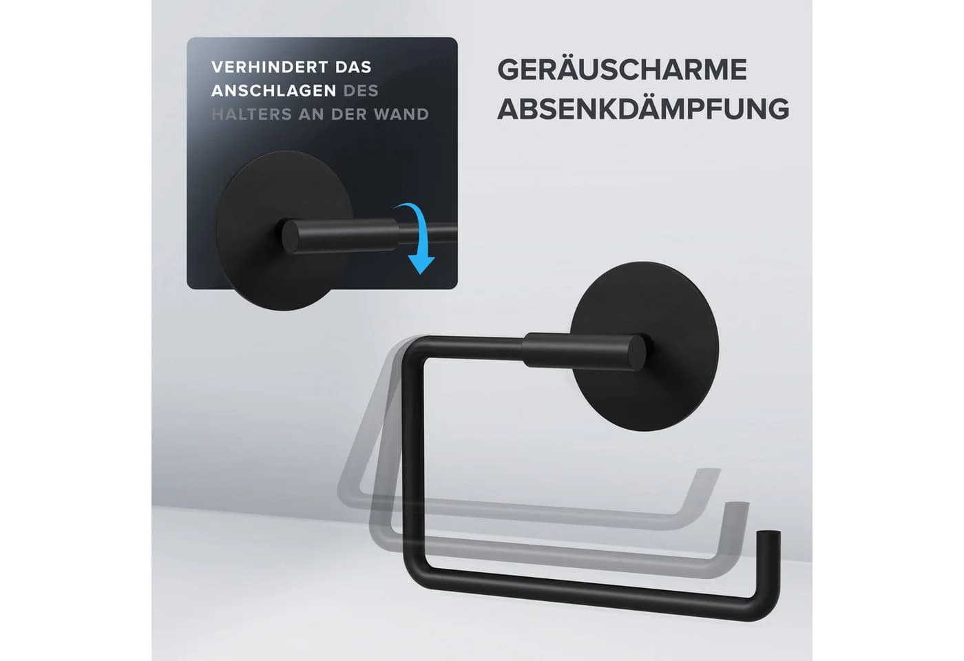 ovimar Toilettenpapierhalter Tromoy Edelstahl Schwarz
