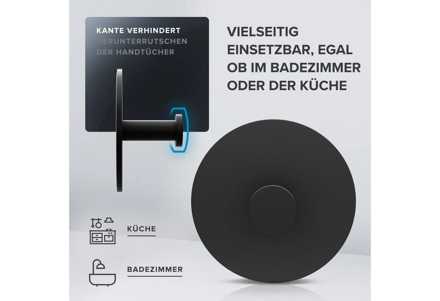 ovimar Handtuchhaken Danksoya Edelstahl Schwarz Zum Kleben