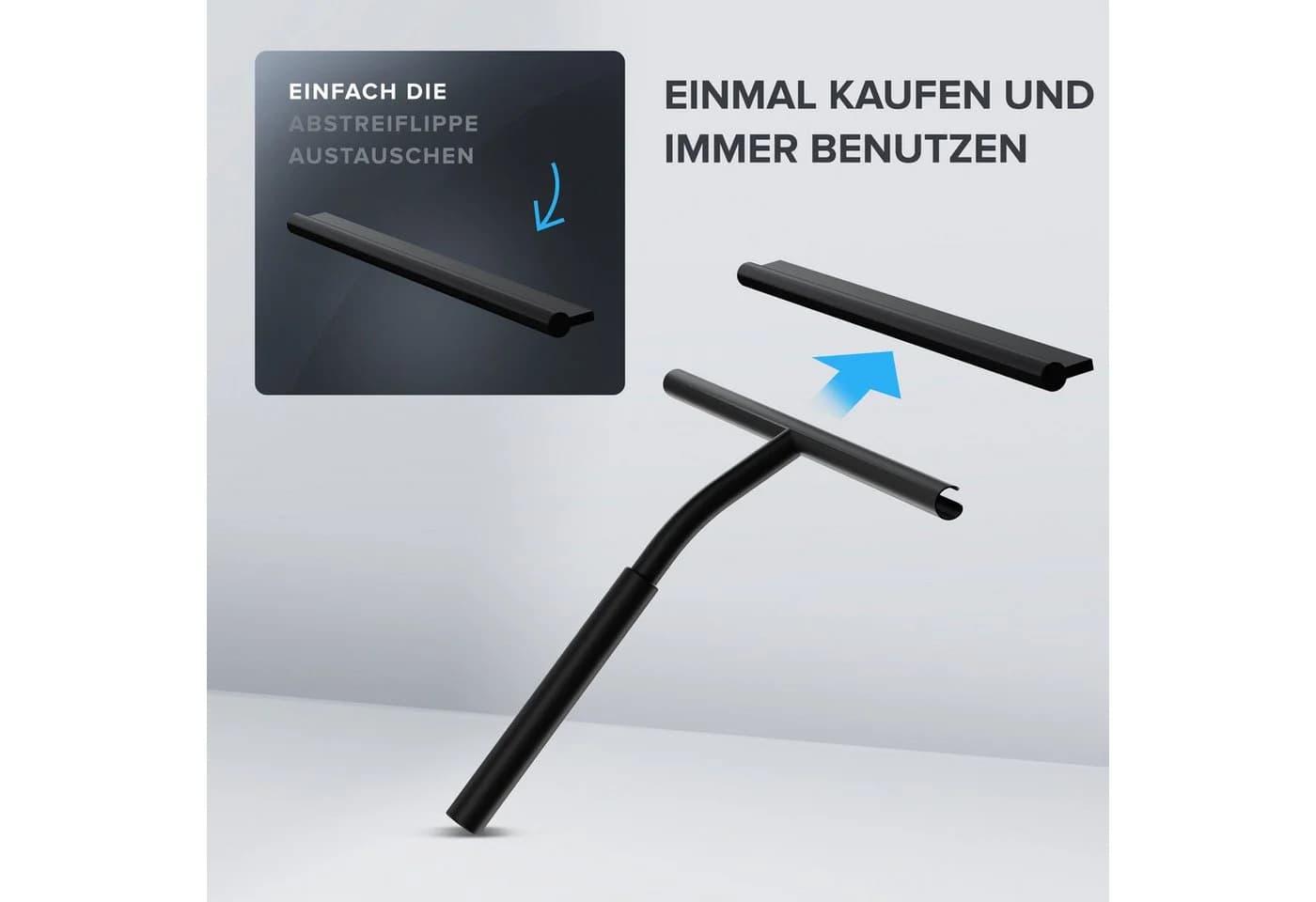 ovimar Duschabzieher aus Edelstahl Schwarz zum Aufhängen