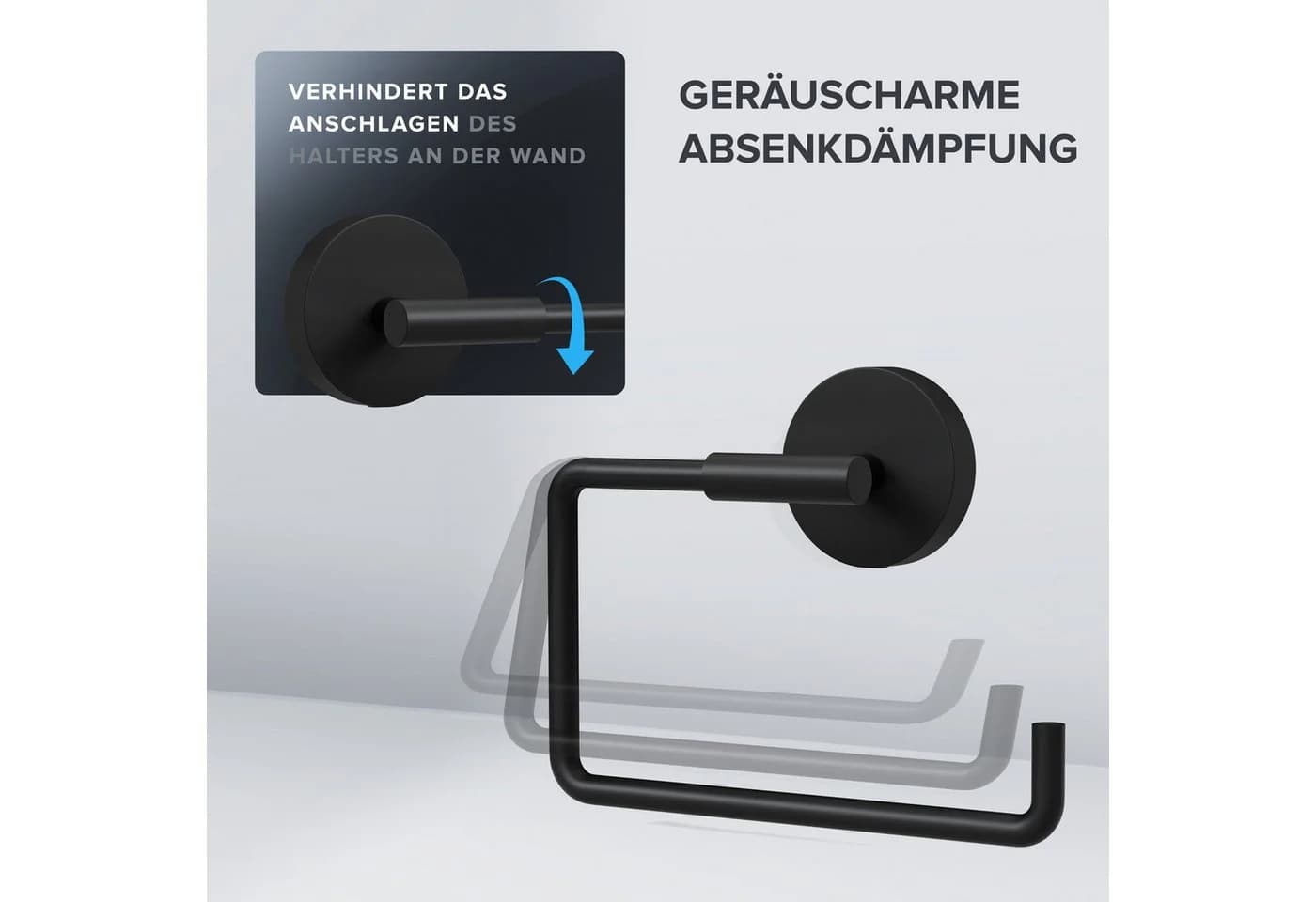 ovimar Toilettenpapierhalter Edelstahl Schwarz