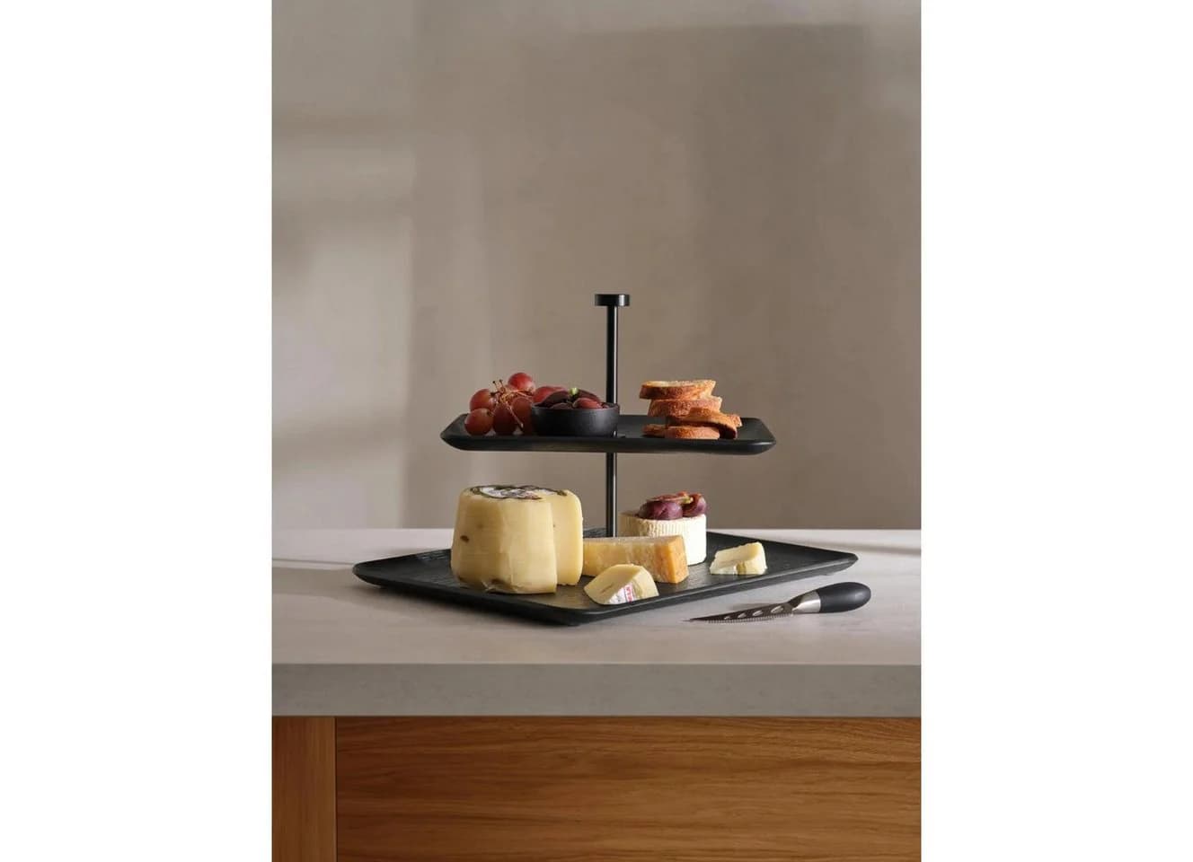 ASA SELECTION Etagere Weidenholz Schwarz 2-stufig