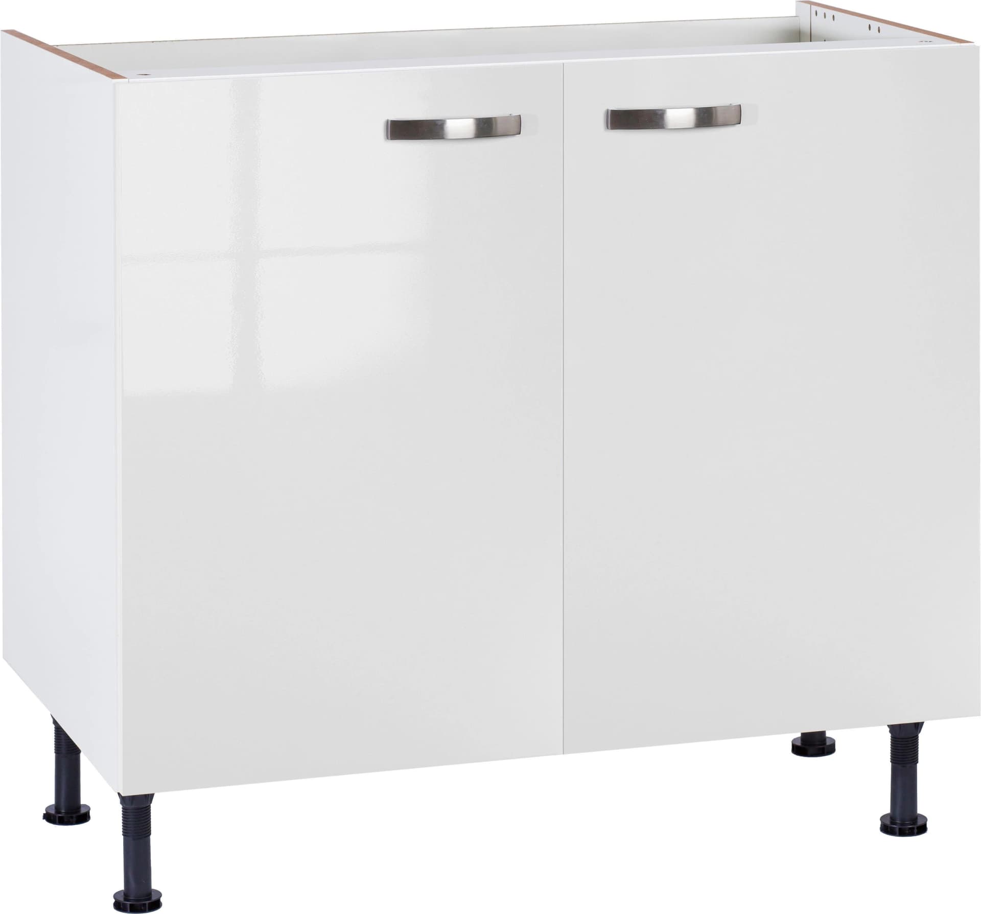 Spülenschrank KS-Cara Weiß Hochglanz Soft-Close